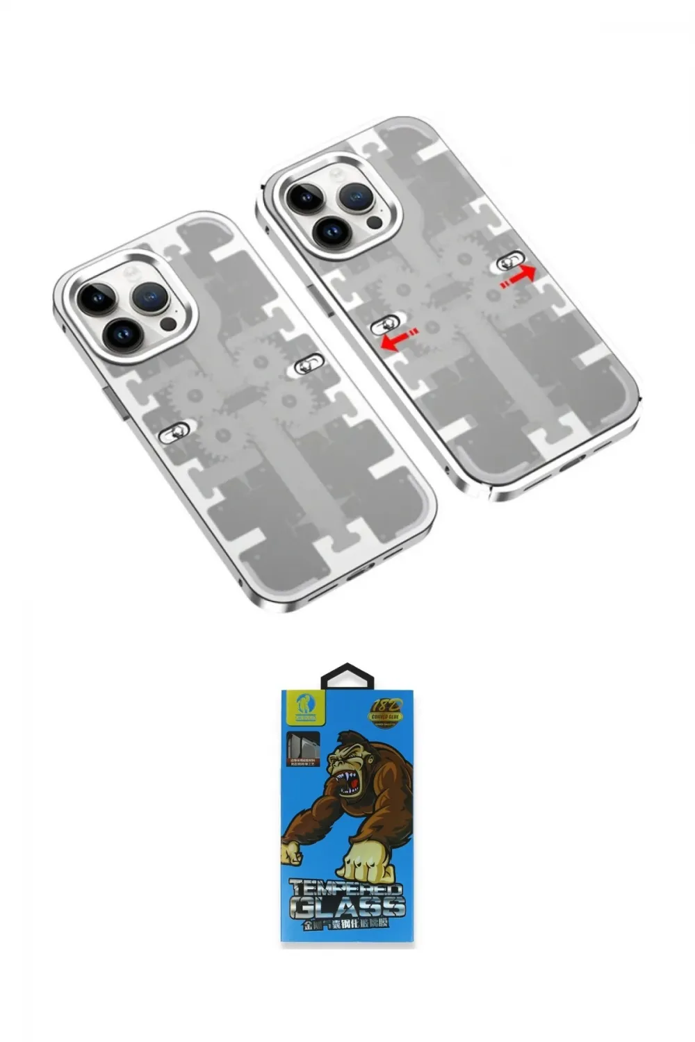 ieg™ iPhone 14 Pro Max Kılıf Ufuk Doku Prime - Siyah 18D Cam Ekran Koruyucu