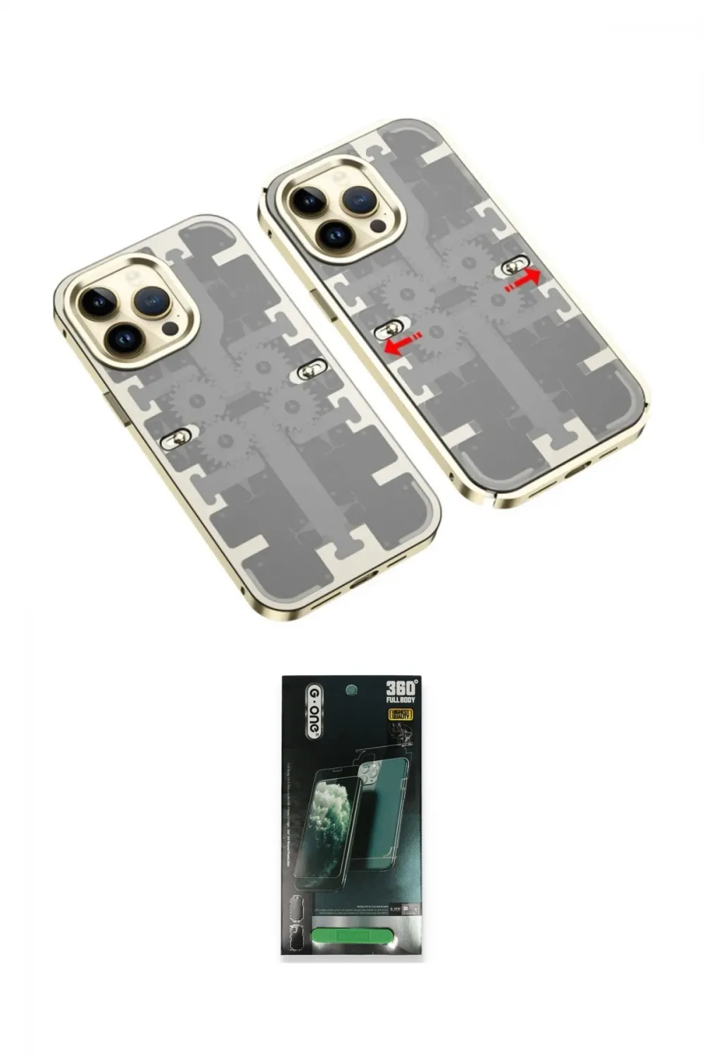 ieg™ iPhone 14 Pro Max Kılıf Ufuk Doku Prime - Siyah 360 Mat Full Body Arka Koruyucu
