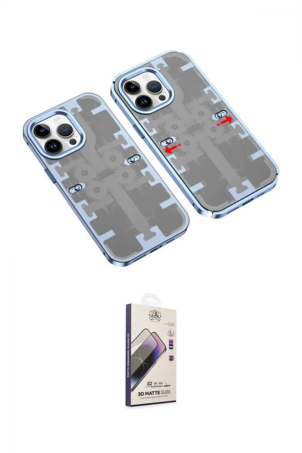 ieg™ iPhone 14 Pro Max Kılıf Ufuk Doku Prime - Siyah Bilvis 3D Mat Cam Ekran Koruyucu