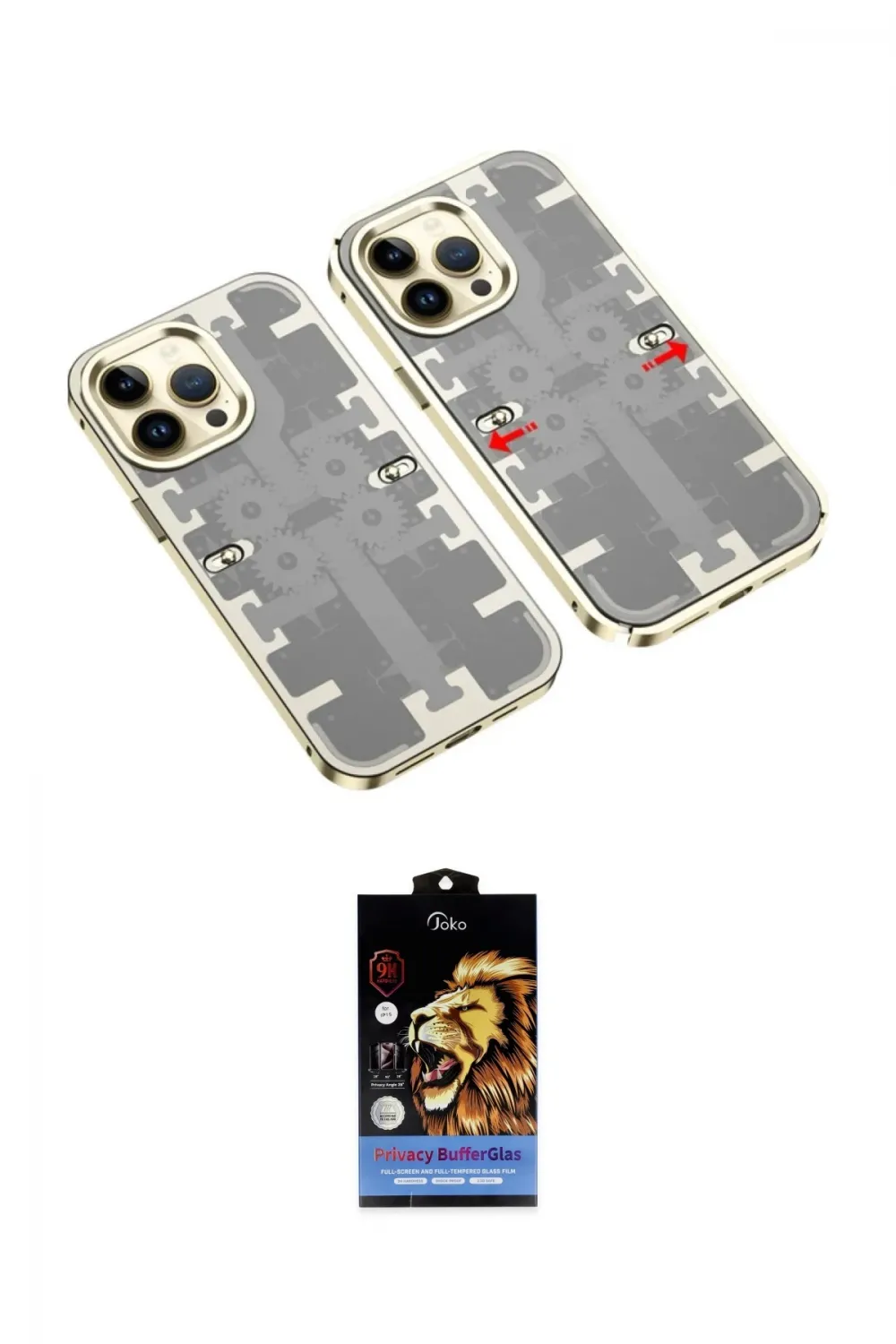 ieg™ iPhone 14 Pro Max Kılıf Ufuk Doku Prime - Siyah Buffer Hayalet Cam Ekran Koruyucu