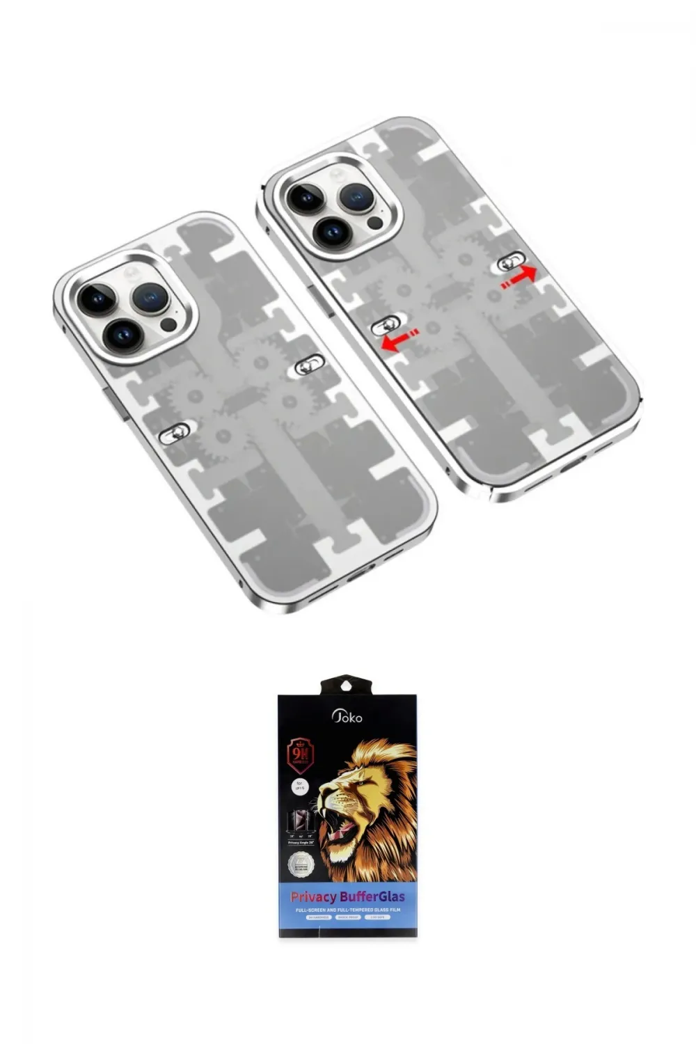 ieg™ iPhone 14 Pro Max Kılıf Ufuk Doku Prime - Siyah Buffer Hayalet Cam Ekran Koruyucu