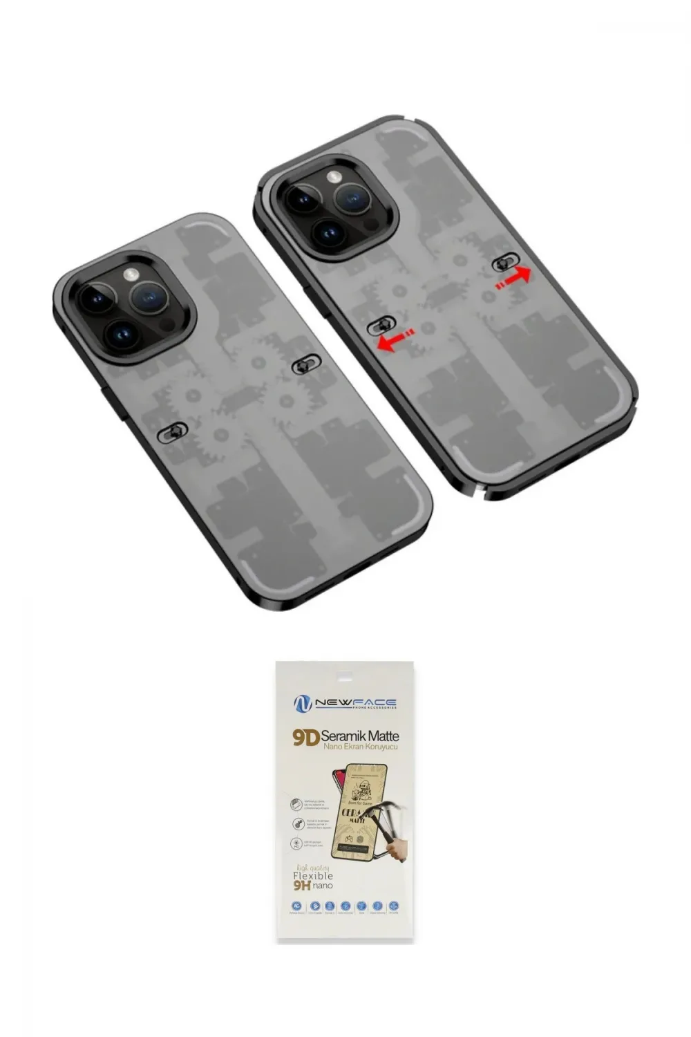 ieg™ iPhone 14 Pro Max Kılıf Ufuk Doku Prime - Siyah Mat Seramik Nano Ekran Koruyucu