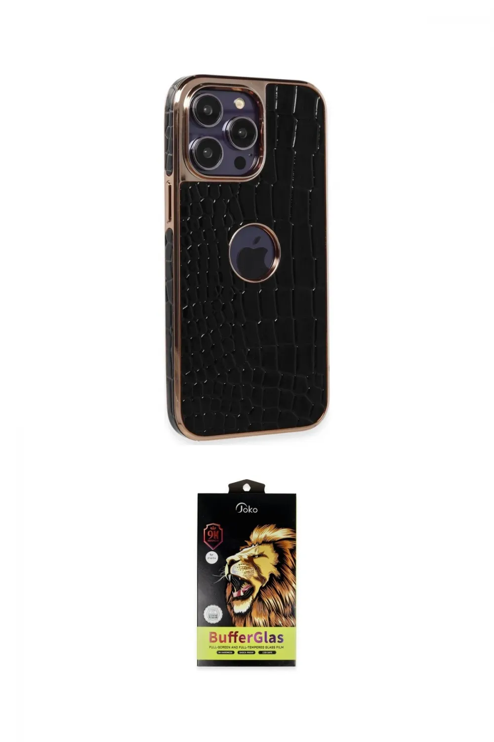 ieg™ iPhone 14 Pro Max Kılıf Ufuk Form Prime - Siyah Buffer Cam Ekran Koruyucu