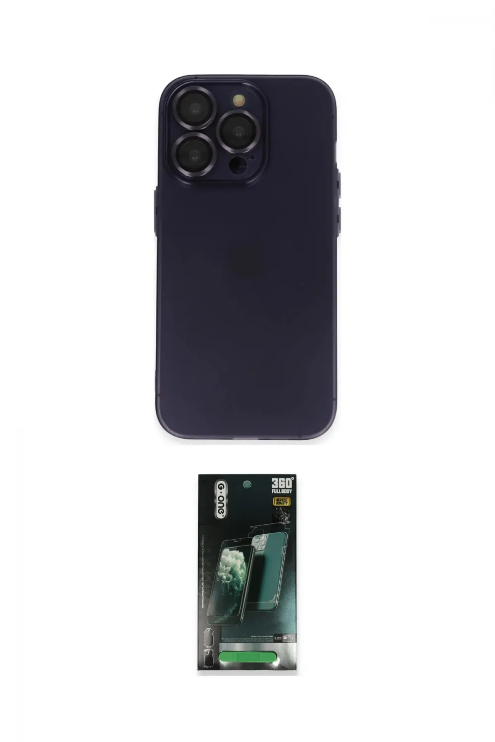 ieg™ iPhone 14 Pro Max Kılıf Ufuk Minimal Özel Seri - Şeffaf 360 Full Body Arka Koruyucu