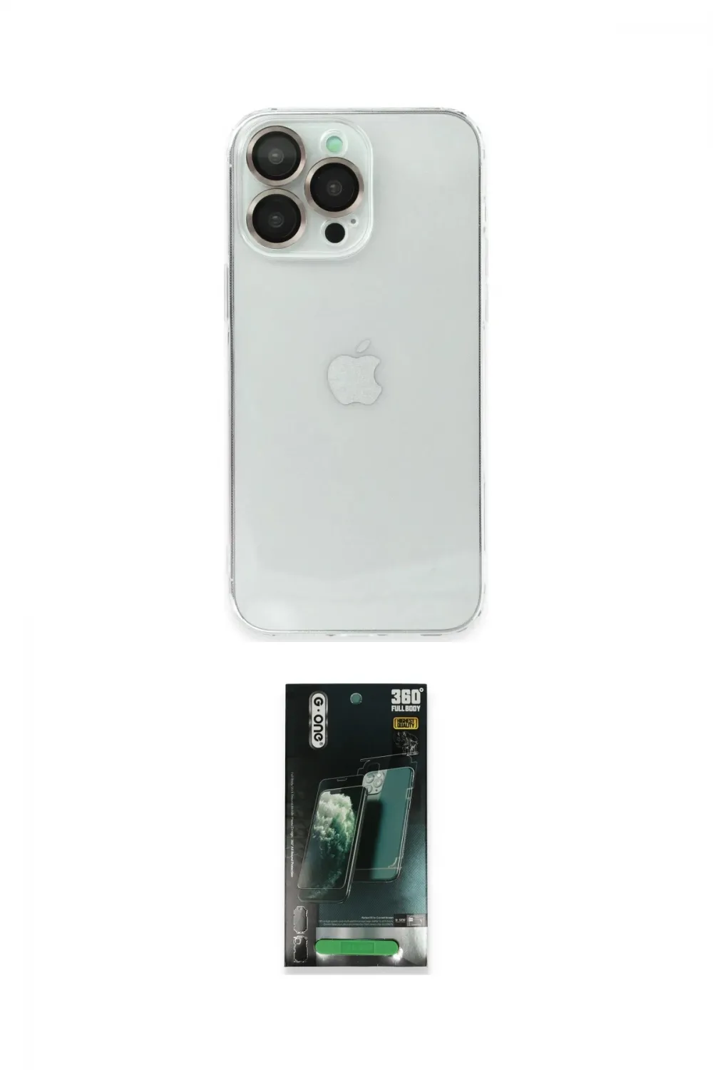 ieg™ iPhone 14 Pro Max Kılıf Ufuk Minimal Özel Seri - Şeffaf 360 Full Body Arka Koruyucu