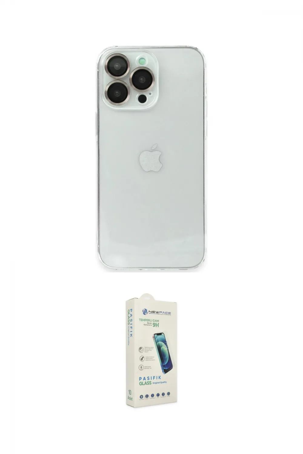 ieg™ iPhone 14 Pro Max Kılıf Ufuk Minimal Özel Seri - Şeffaf Pasifik Cam Ekran Koruyucu