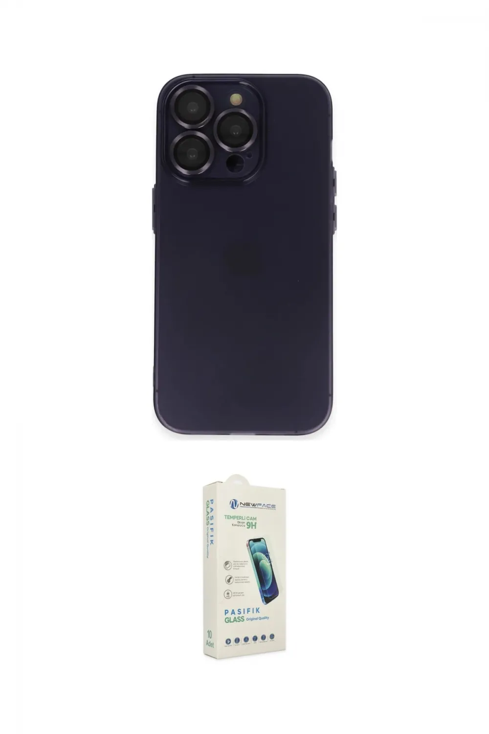 ieg™ iPhone 14 Pro Max Kılıf Ufuk Minimal Özel Seri - Şeffaf Pasifik Cam Ekran Koruyucu