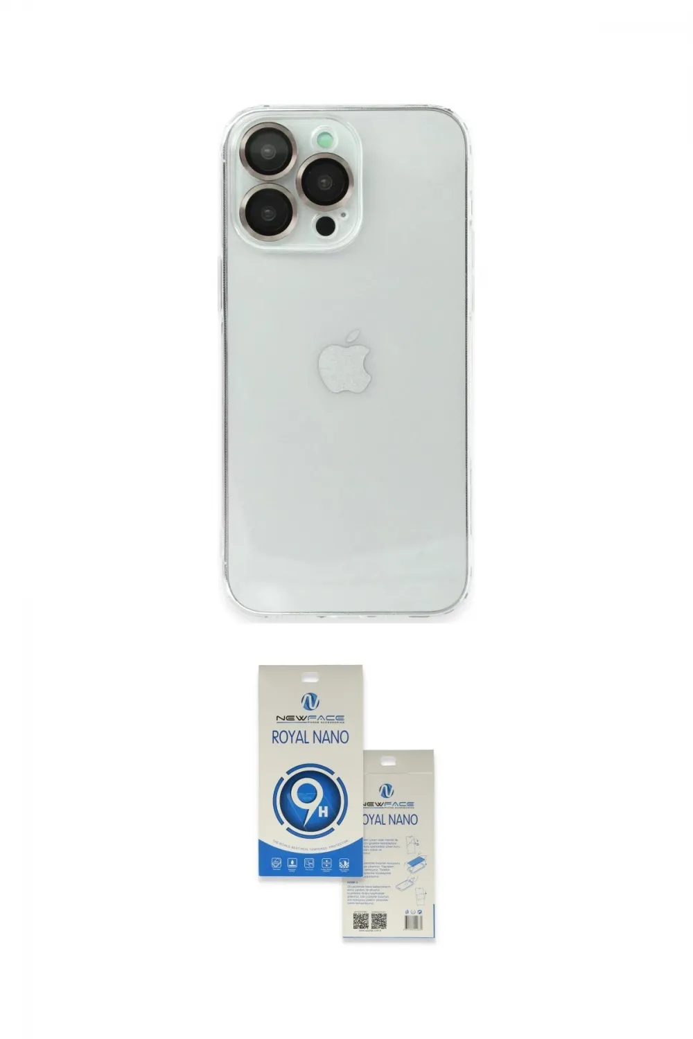 ieg™ iPhone 14 Pro Max Kılıf Ufuk Minimal Özel Seri - Şeffaf Royal Nano Ekran Koruyucu