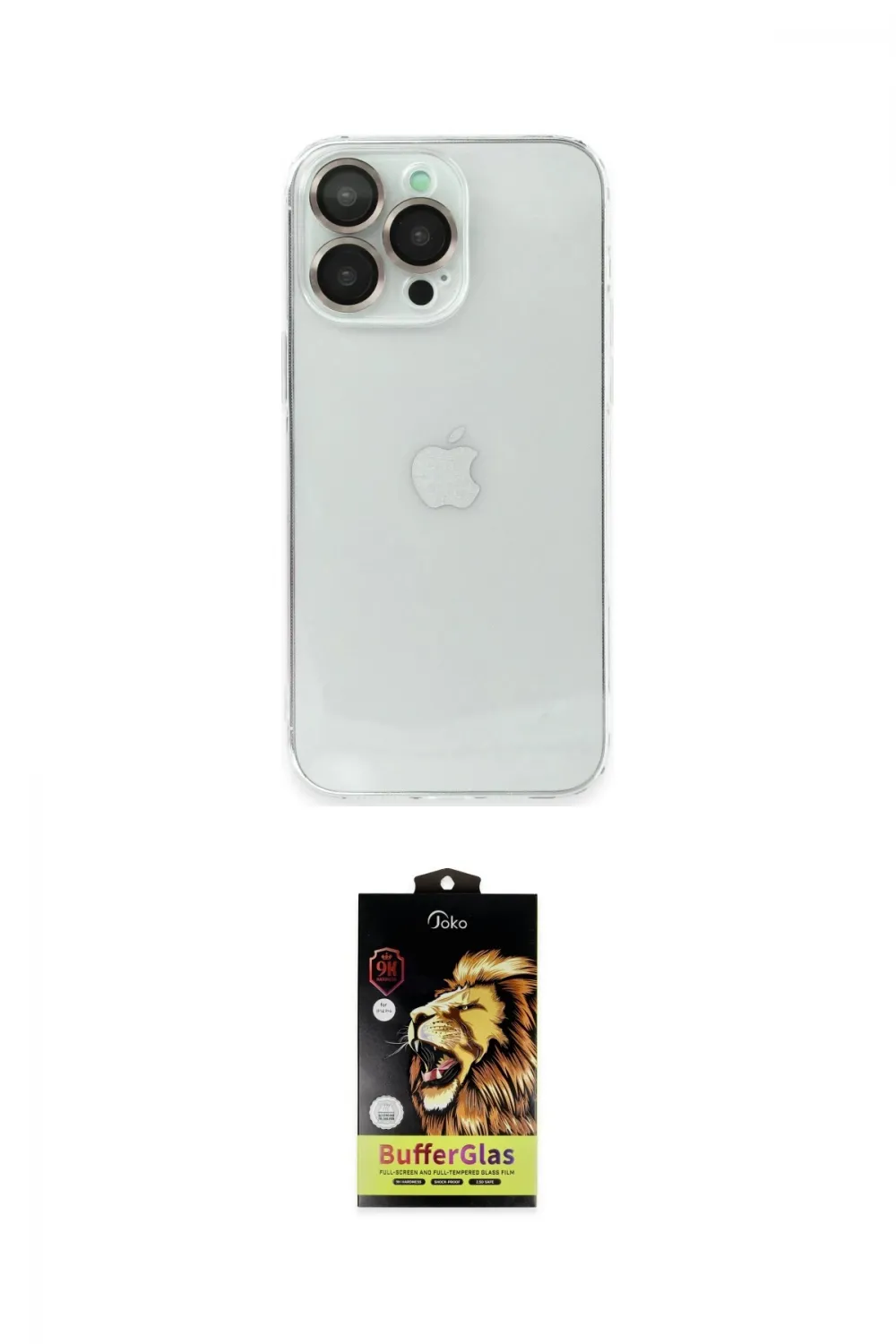 ieg™ iPhone 14 Pro Max Kılıf Ufuk Minimal Özel Seri - Siyah Buffer Cam Ekran Koruyucu