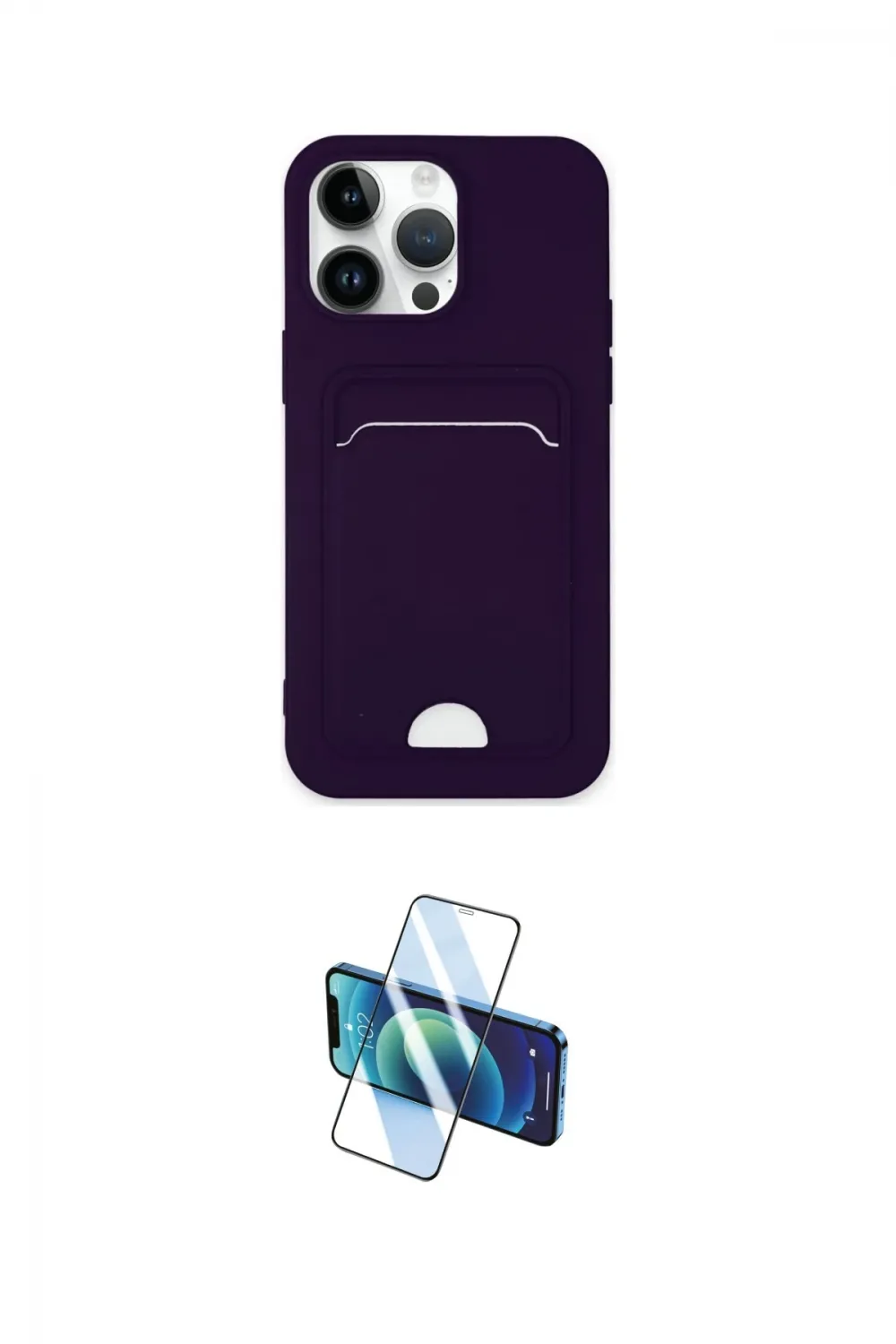 ieg™ iPhone 14 Pro Max Kılıf Vadi Çizgi Prime - Siyah 3D Antistatik Cam Ekran Koruyucu
