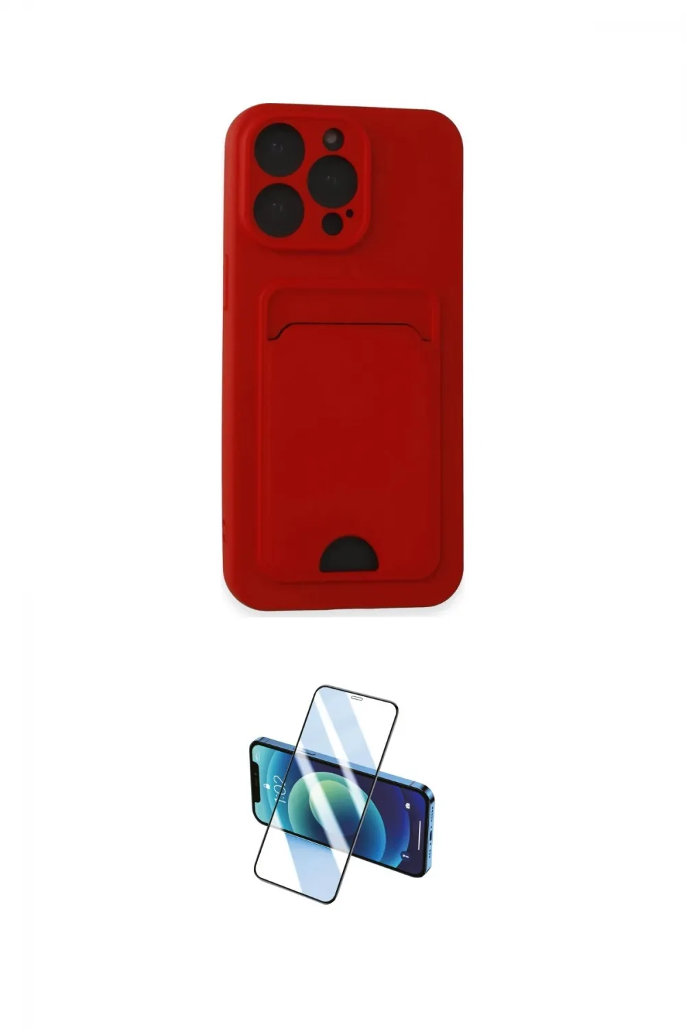 ieg™ iPhone 14 Pro Max Kılıf Vadi Çizgi Prime - Siyah 3D Antistatik Cam Ekran Koruyucu