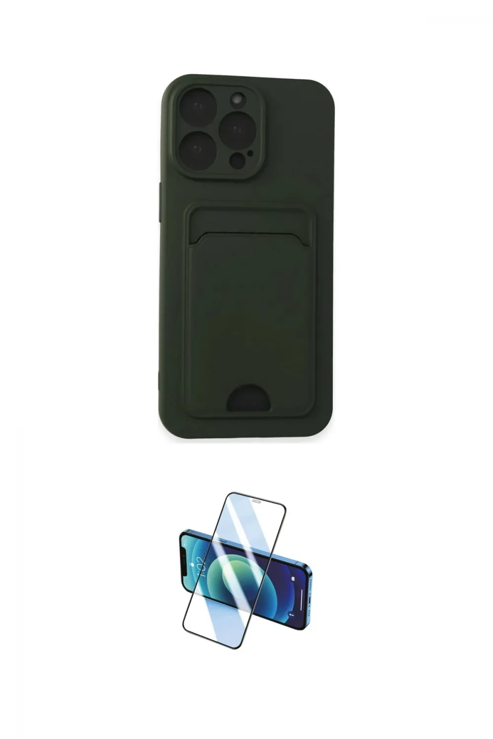 ieg™ iPhone 14 Pro Max Kılıf Vadi Çizgi Prime - Siyah 3D Antistatik Cam Ekran Koruyucu