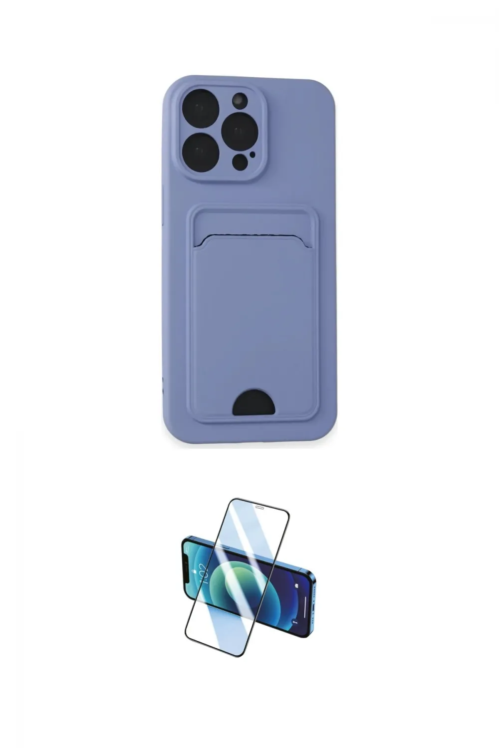 ieg™ iPhone 14 Pro Max Kılıf Vadi Çizgi Prime - Siyah 3D Antistatik Cam Ekran Koruyucu