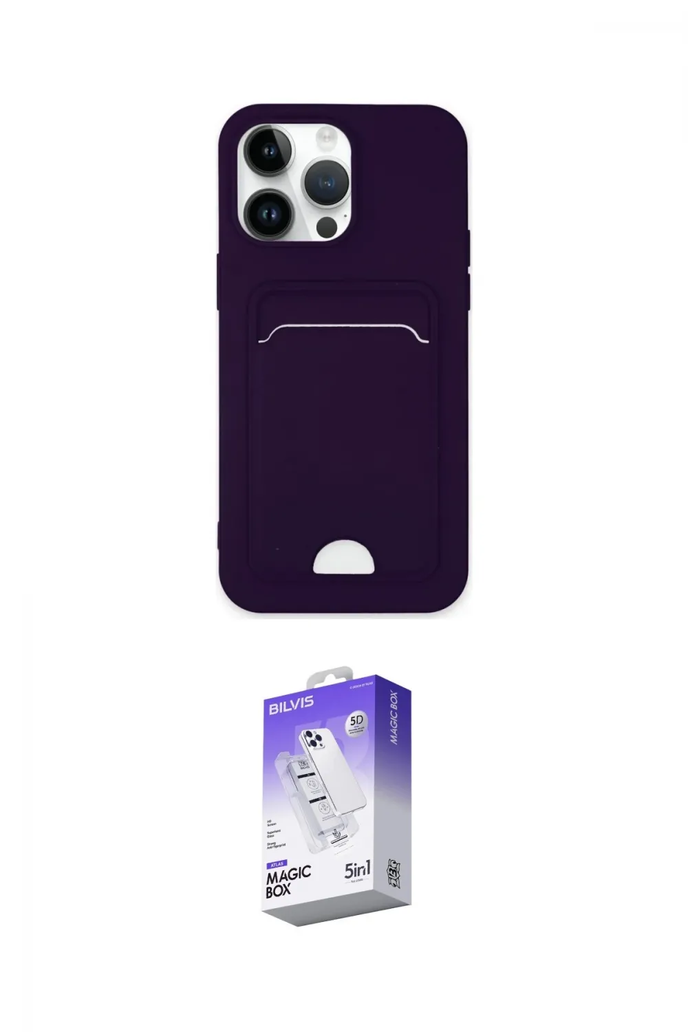 ieg™ iPhone 14 Pro Max Kılıf Vadi Çizgi Prime - Siyah Bilvis 5in1 3D Magic Cam Ekran Koruyucu