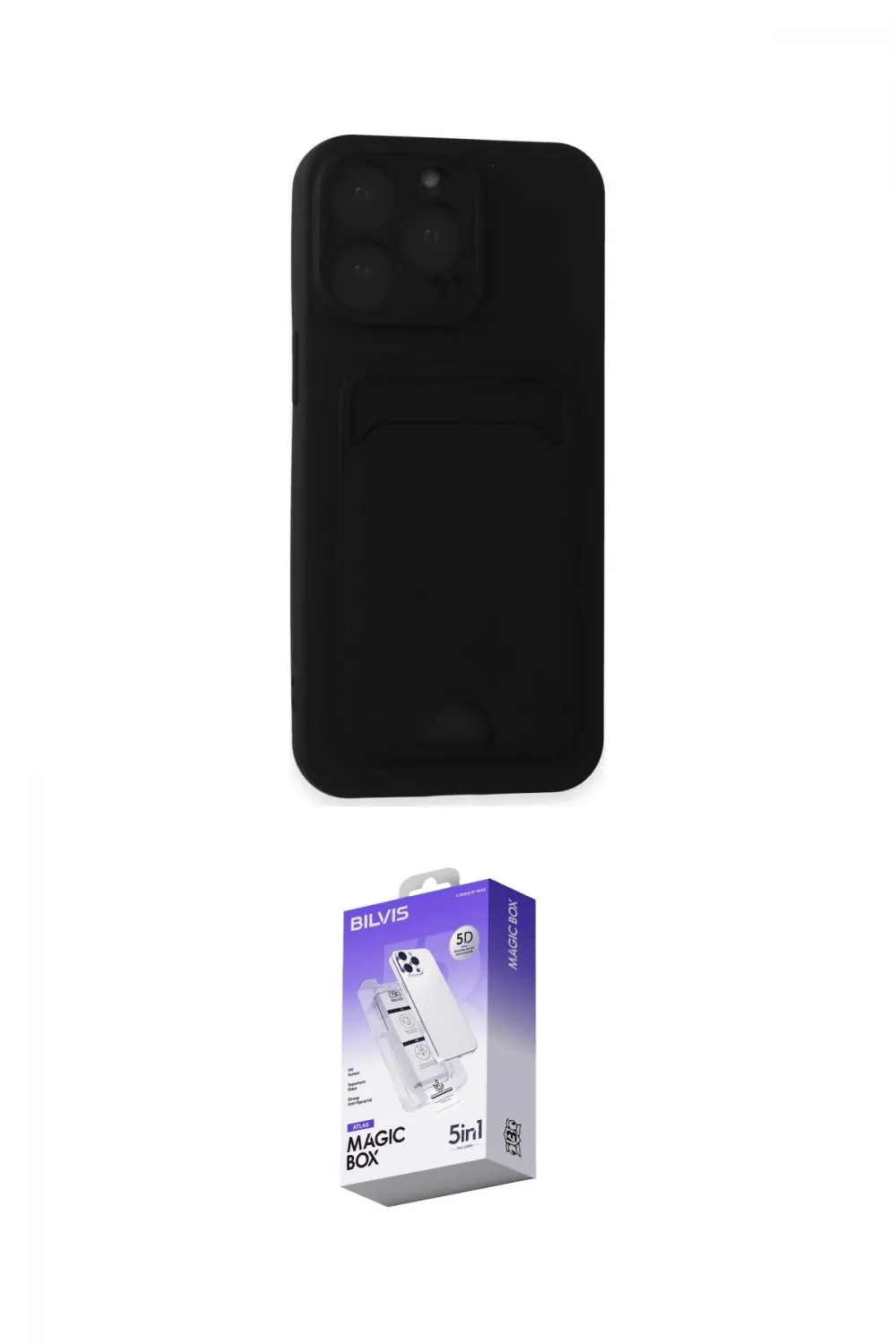 ieg™ iPhone 14 Pro Max Kılıf Vadi Çizgi Prime - Siyah Bilvis 5in1 3D Magic Cam Ekran Koruyucu