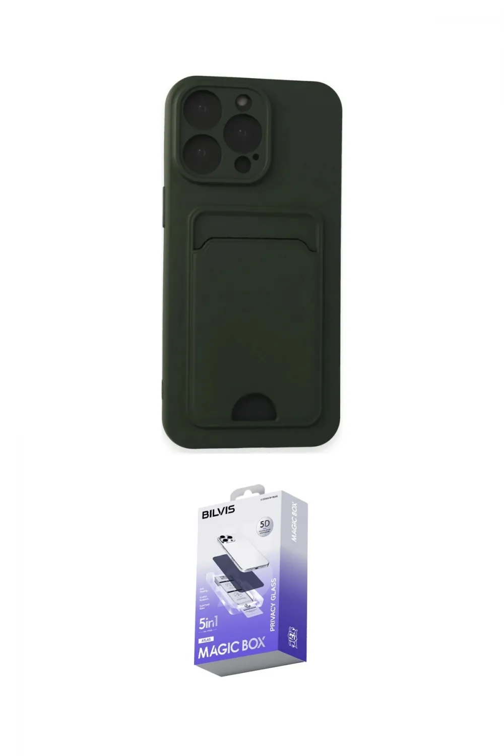 ieg™ iPhone 14 Pro Max Kılıf Vadi Çizgi Prime - Siyah Bilvis 5in1 5D Magic Hayalet Cam Ekran Koruyucu