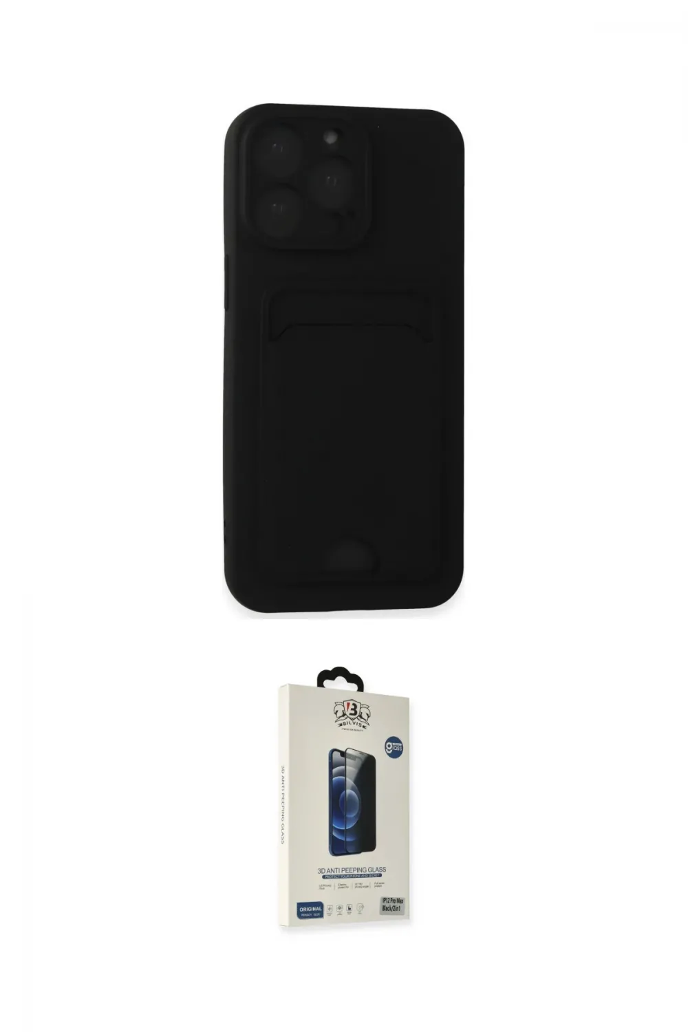 ieg™ iPhone 14 Pro Max Kılıf Vadi Çizgi Prime - Siyah Bilvis Hayalet Cam Ekran Koruyucu
