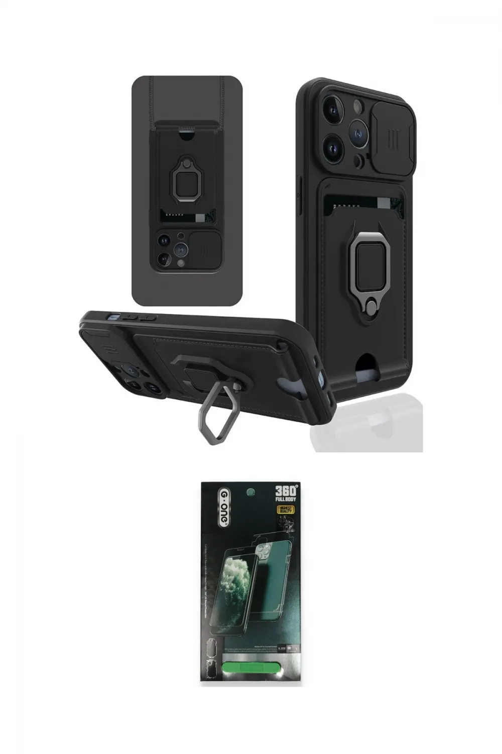 ieg™ iPhone 14 Pro Max Kılıf Vadi Form Prime - Siyah 360 Mat Full Body Arka Koruyucu