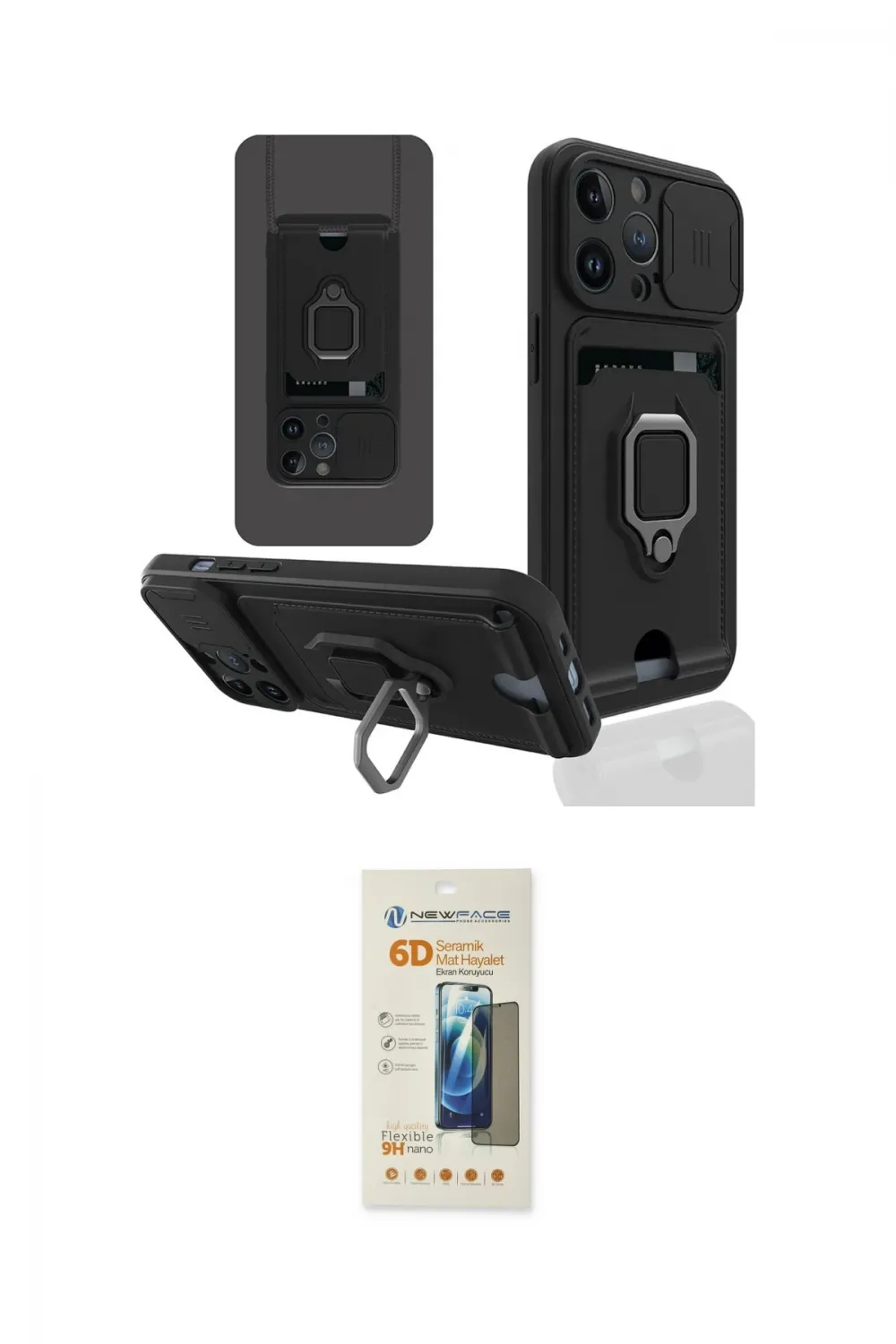 ieg™ iPhone 14 Pro Max Kılıf Vadi Form Prime - Siyah 6D Mat Seramik Hayalet Nano Ekran Koruyucu