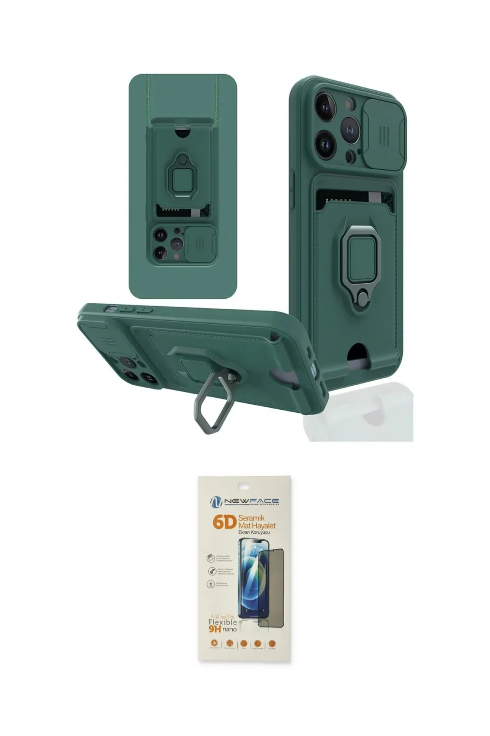 ieg™ iPhone 14 Pro Max Kılıf Vadi Form Prime - Siyah 6D Mat Seramik Hayalet Nano Ekran Koruyucu
