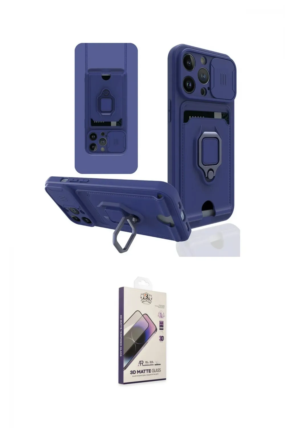 ieg™ iPhone 14 Pro Max Kılıf Vadi Form Prime - Siyah Bilvis 3D Mat Cam Ekran Koruyucu
