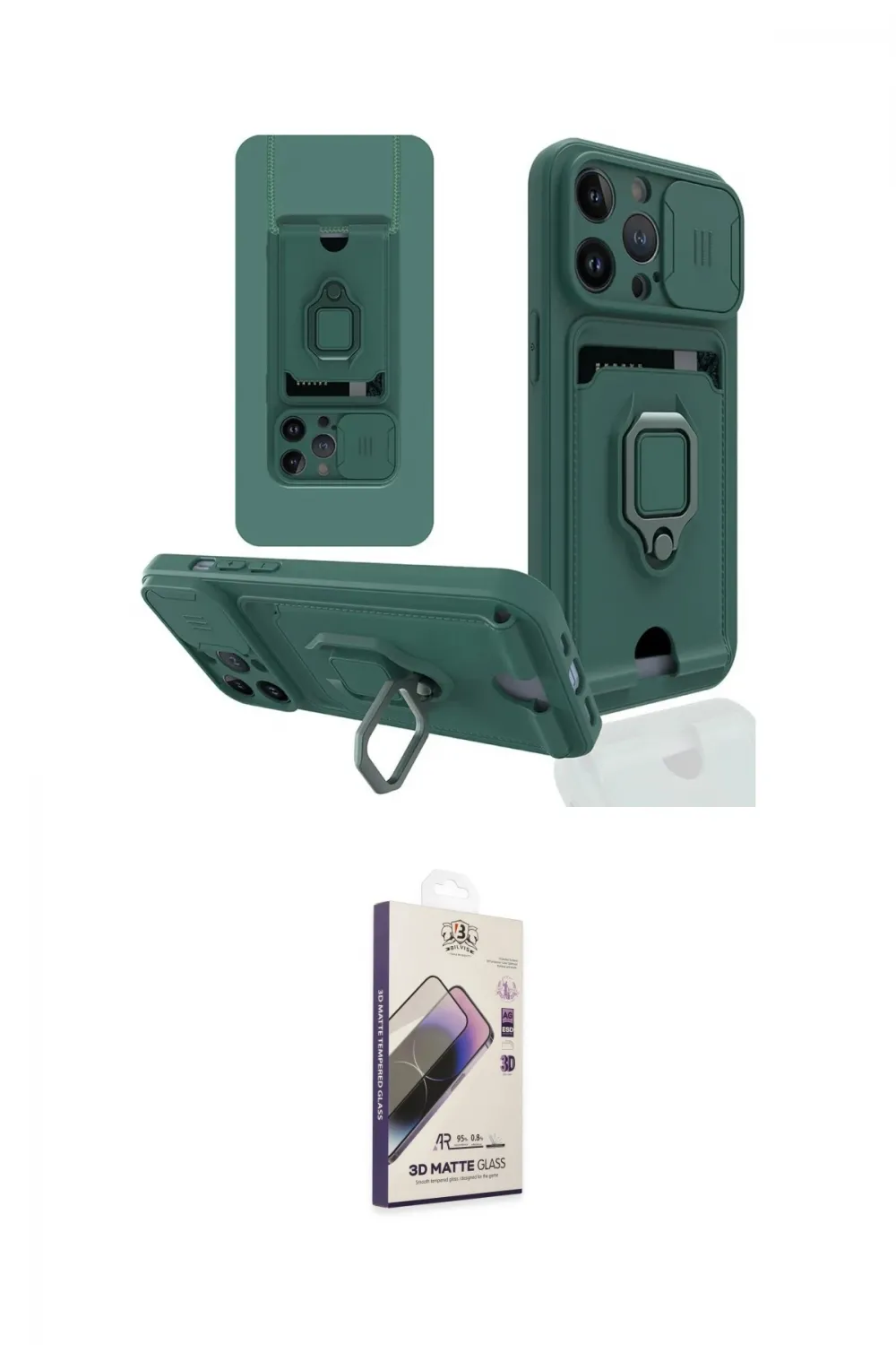 ieg™ iPhone 14 Pro Max Kılıf Vadi Form Prime - Siyah Bilvis 3D Mat Cam Ekran Koruyucu