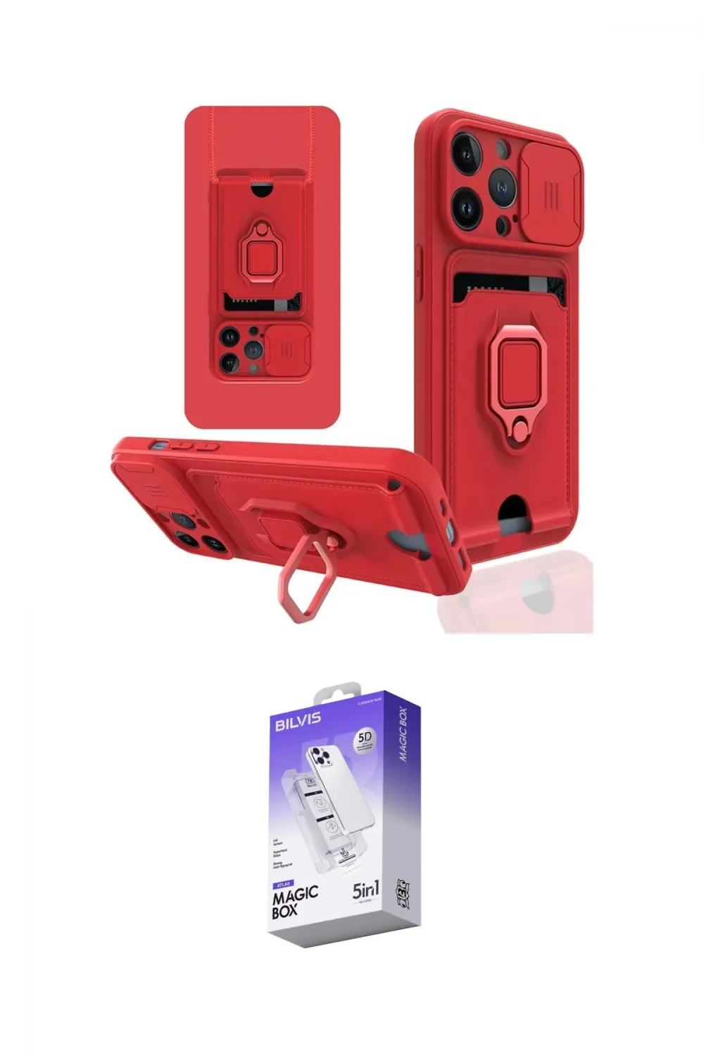 ieg™ iPhone 14 Pro Max Kılıf Vadi Form Prime - Siyah Bilvis 5in1 3D Magic Cam Ekran Koruyucu