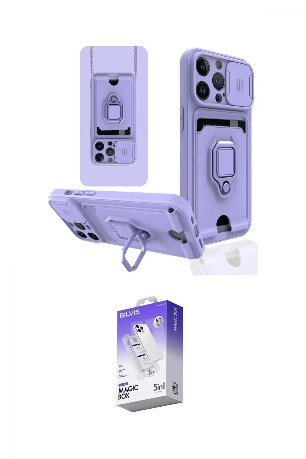 ieg™ iPhone 14 Pro Max Kılıf Vadi Form Prime - Siyah Bilvis 5in1 3D Magic Cam Ekran Koruyucu