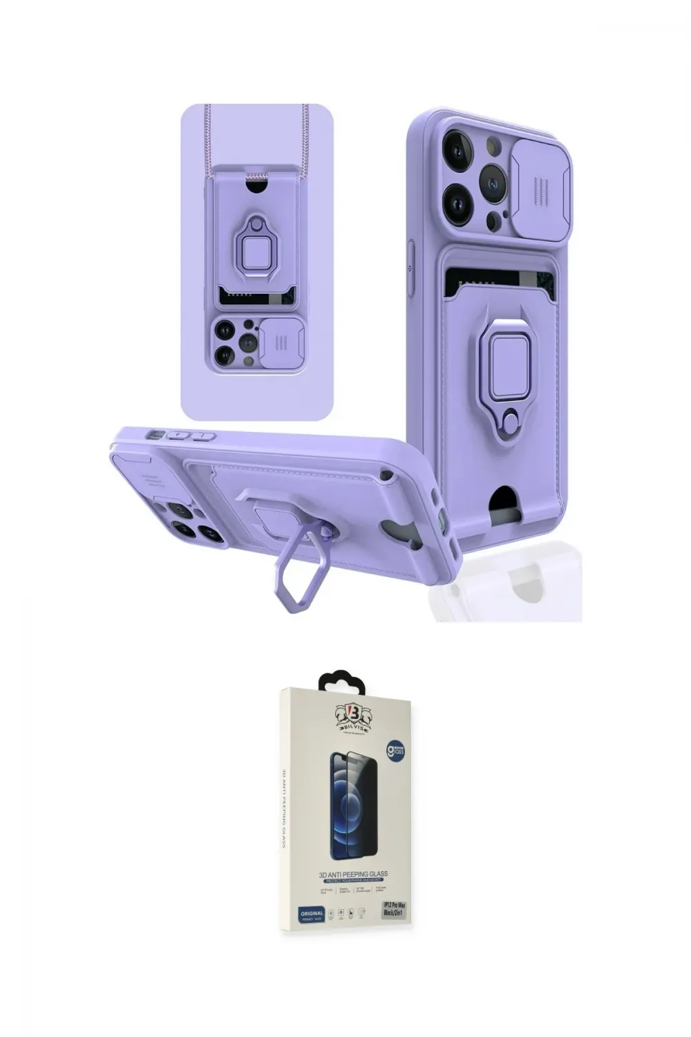 ieg™ iPhone 14 Pro Max Kılıf Vadi Form Prime - Siyah Bilvis Hayalet Cam Ekran Koruyucu