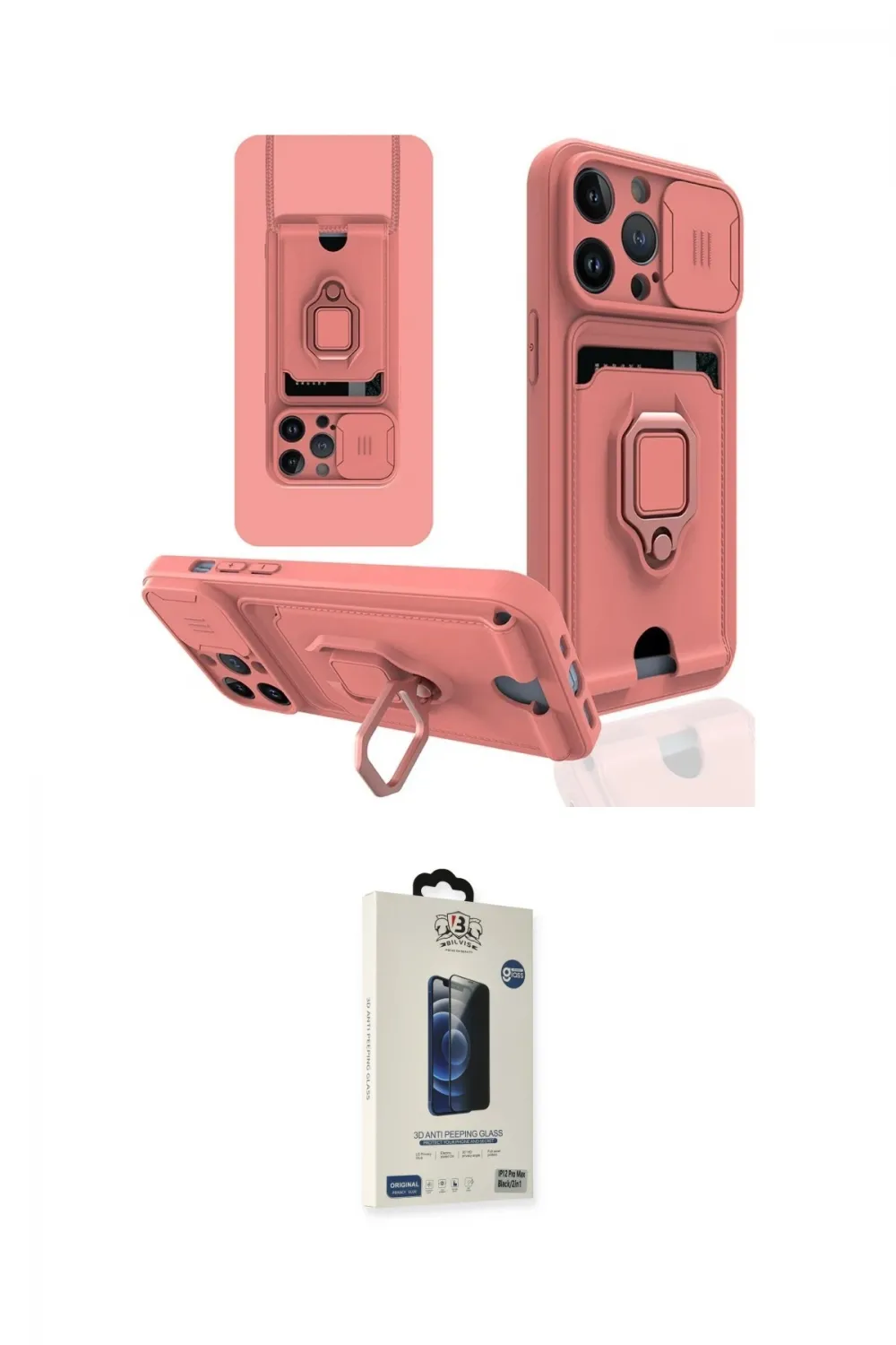 ieg™ iPhone 14 Pro Max Kılıf Vadi Form Prime - Siyah Bilvis Hayalet Cam Ekran Koruyucu