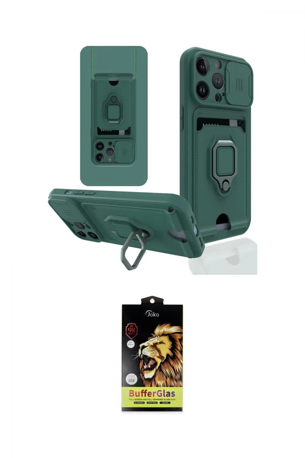 ieg™ iPhone 14 Pro Max Kılıf Vadi Form Prime - Siyah Buffer Cam Ekran Koruyucu