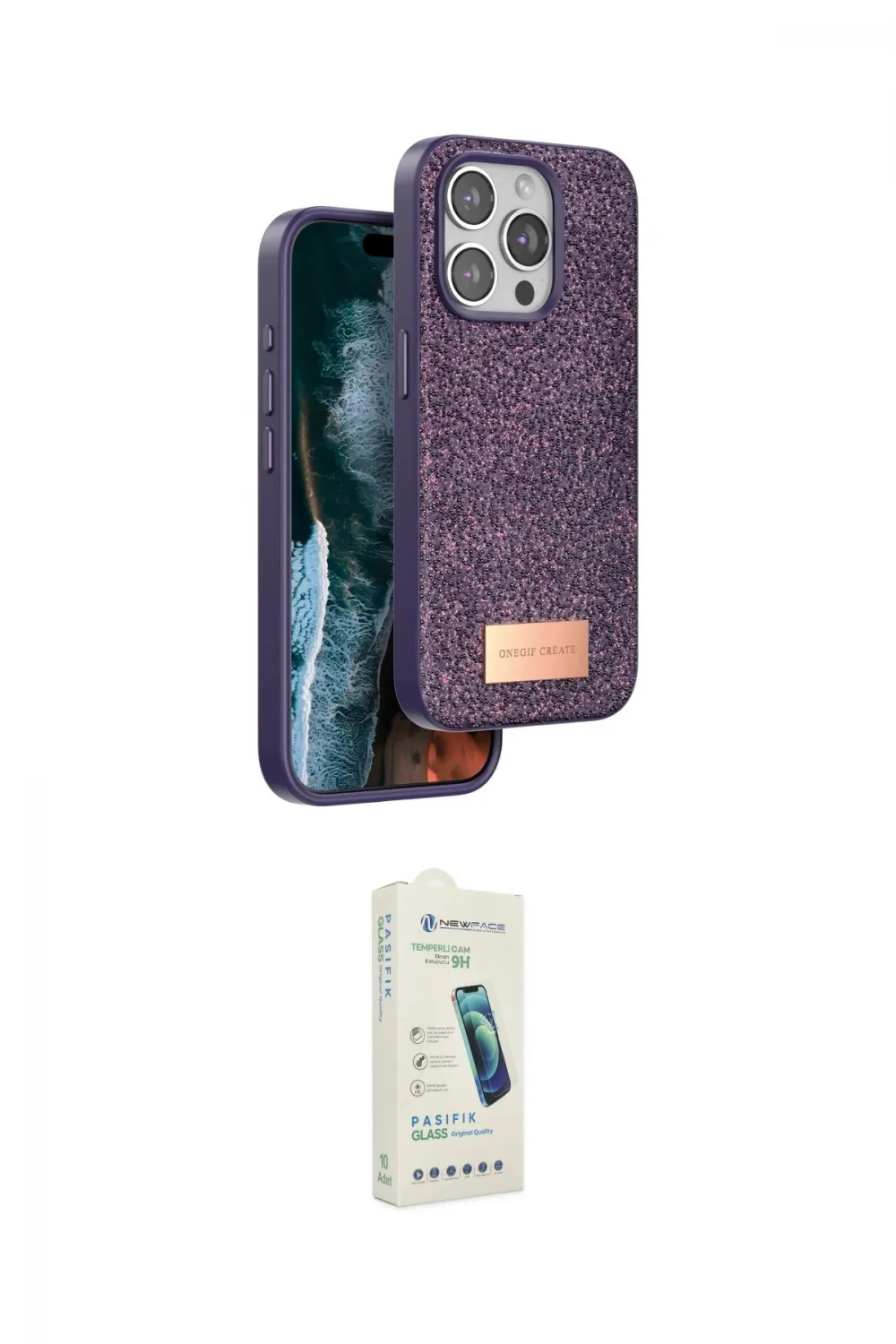 ieg™ iPhone 14 Pro Max Kılıf Vadi Klasik Serisi - Şeffaf Pasifik Cam Ekran Koruyucu