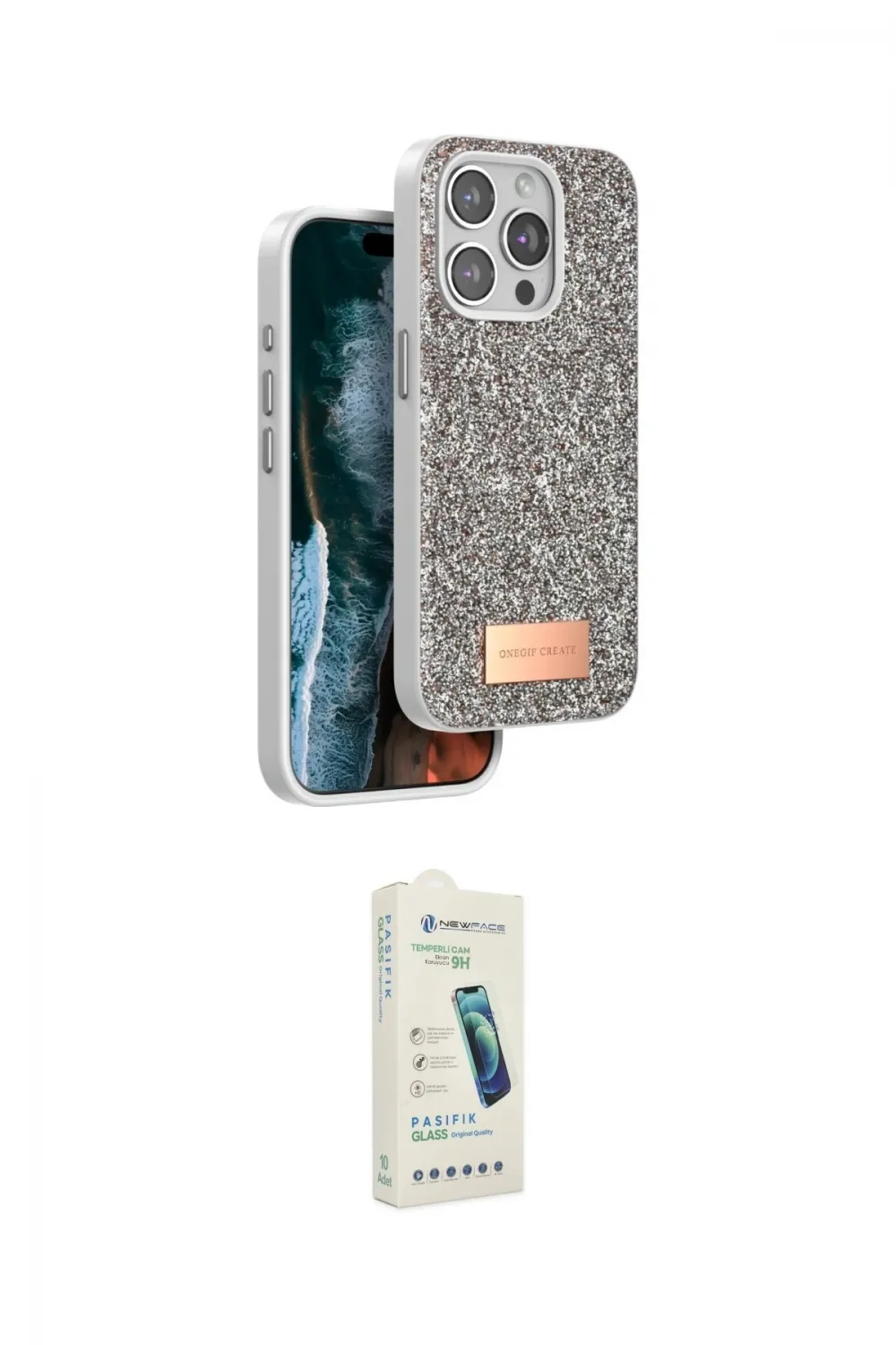 ieg™ iPhone 14 Pro Max Kılıf Vadi Klasik Serisi - Şeffaf Pasifik Cam Ekran Koruyucu