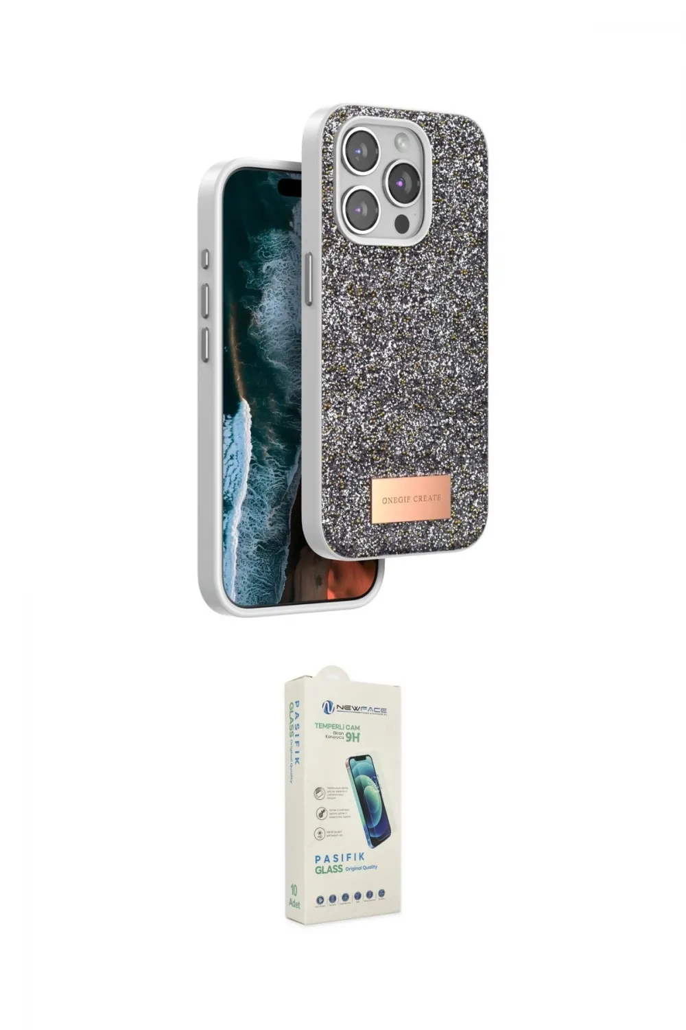ieg™ iPhone 14 Pro Max Kılıf Vadi Klasik Serisi - Şeffaf Pasifik Cam Ekran Koruyucu