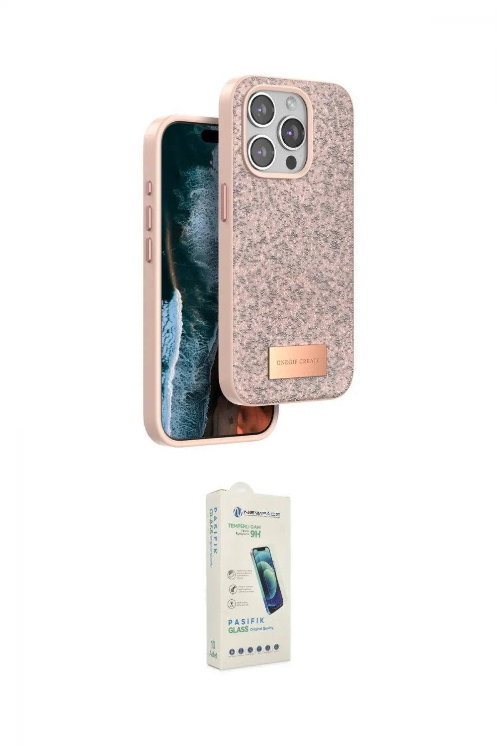 ieg™ iPhone 14 Pro Max Kılıf Vadi Klasik Serisi - Şeffaf Pasifik Cam Ekran Koruyucu