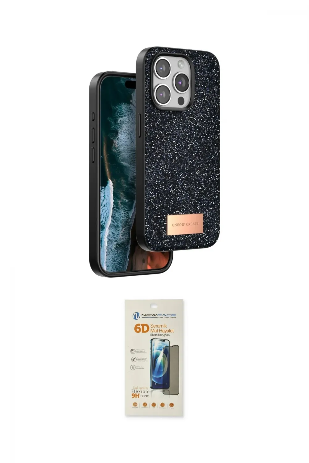 ieg™ iPhone 14 Pro Max Kılıf Vadi Klasik Serisi - Siyah 6D Mat Seramik Hayalet Nano Ekran Koruyucu