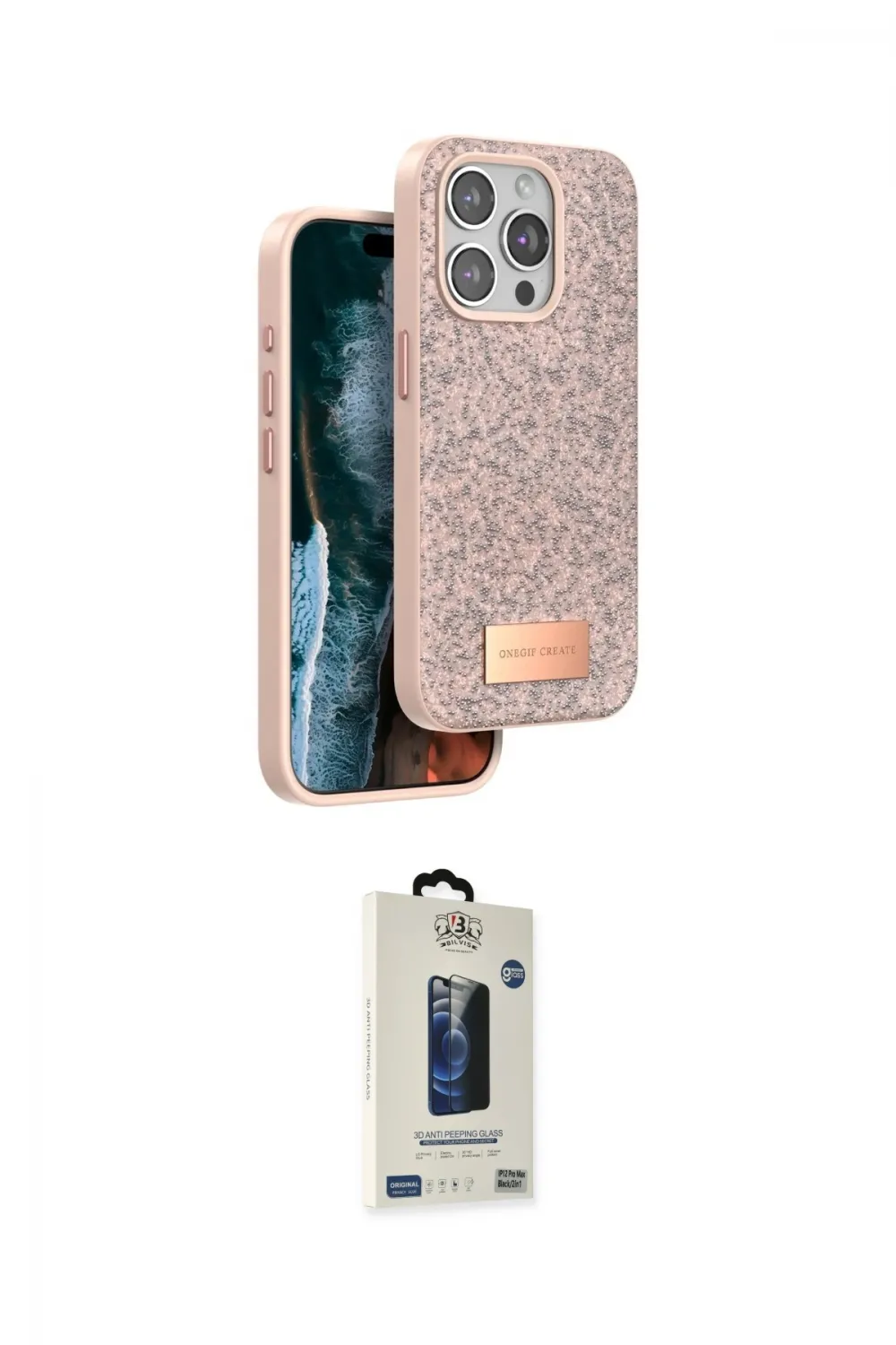 ieg™ iPhone 14 Pro Max Kılıf Vadi Klasik Serisi - Siyah Bilvis Hayalet Cam Ekran Koruyucu