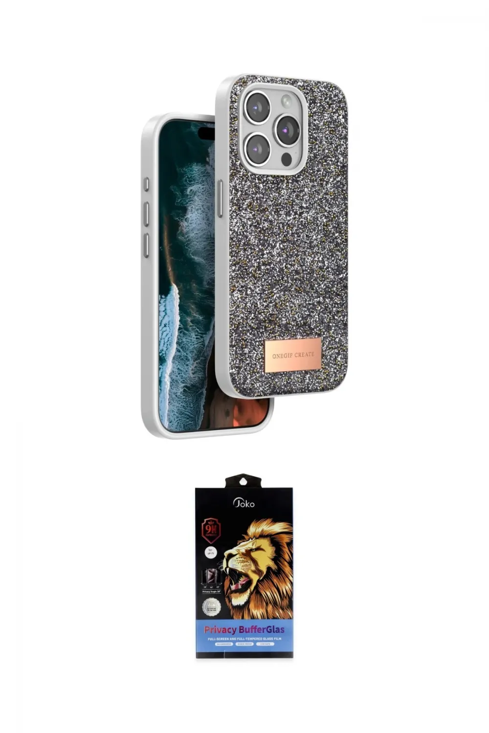 ieg™ iPhone 14 Pro Max Kılıf Vadi Klasik Serisi - Siyah Buffer Hayalet Cam Ekran Koruyucu