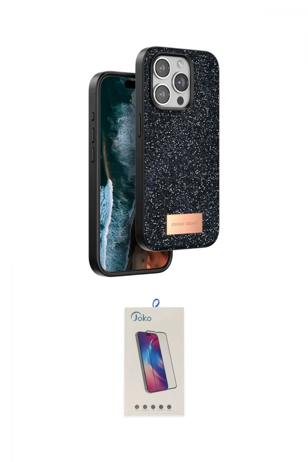 ieg™ iPhone 14 Pro Max Kılıf Vadi Klasik Serisi - Siyah Joko 5D Cam