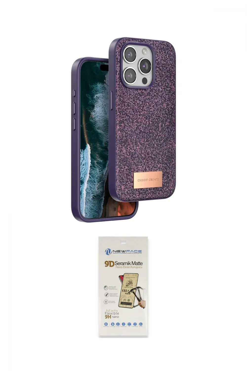 ieg™ iPhone 14 Pro Max Kılıf Vadi Klasik Serisi - Siyah Mat Seramik Nano Ekran Koruyucu