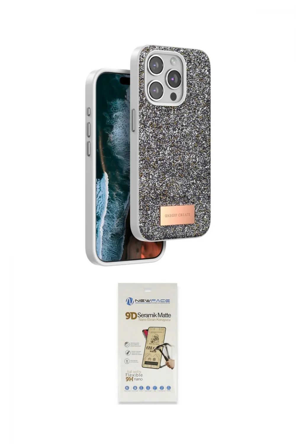 ieg™ iPhone 14 Pro Max Kılıf Vadi Klasik Serisi - Siyah Mat Seramik Nano Ekran Koruyucu
