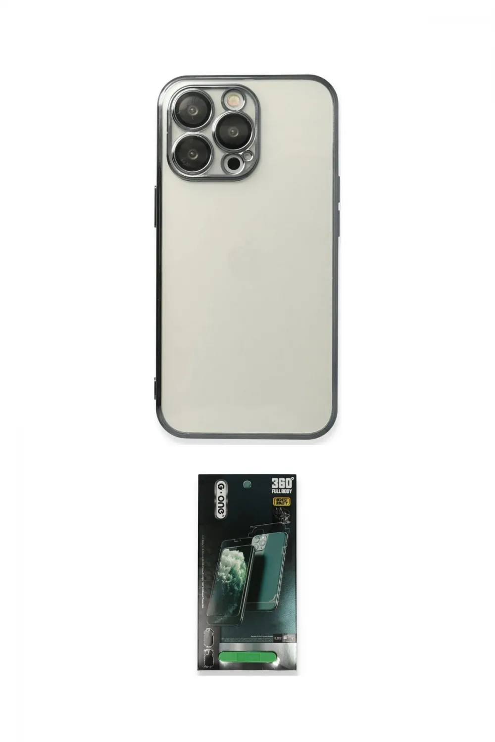 ieg™ iPhone 14 Pro Max Kılıf Vadi Minimal - Şeffaf 360 Full Body Arka Koruyucu