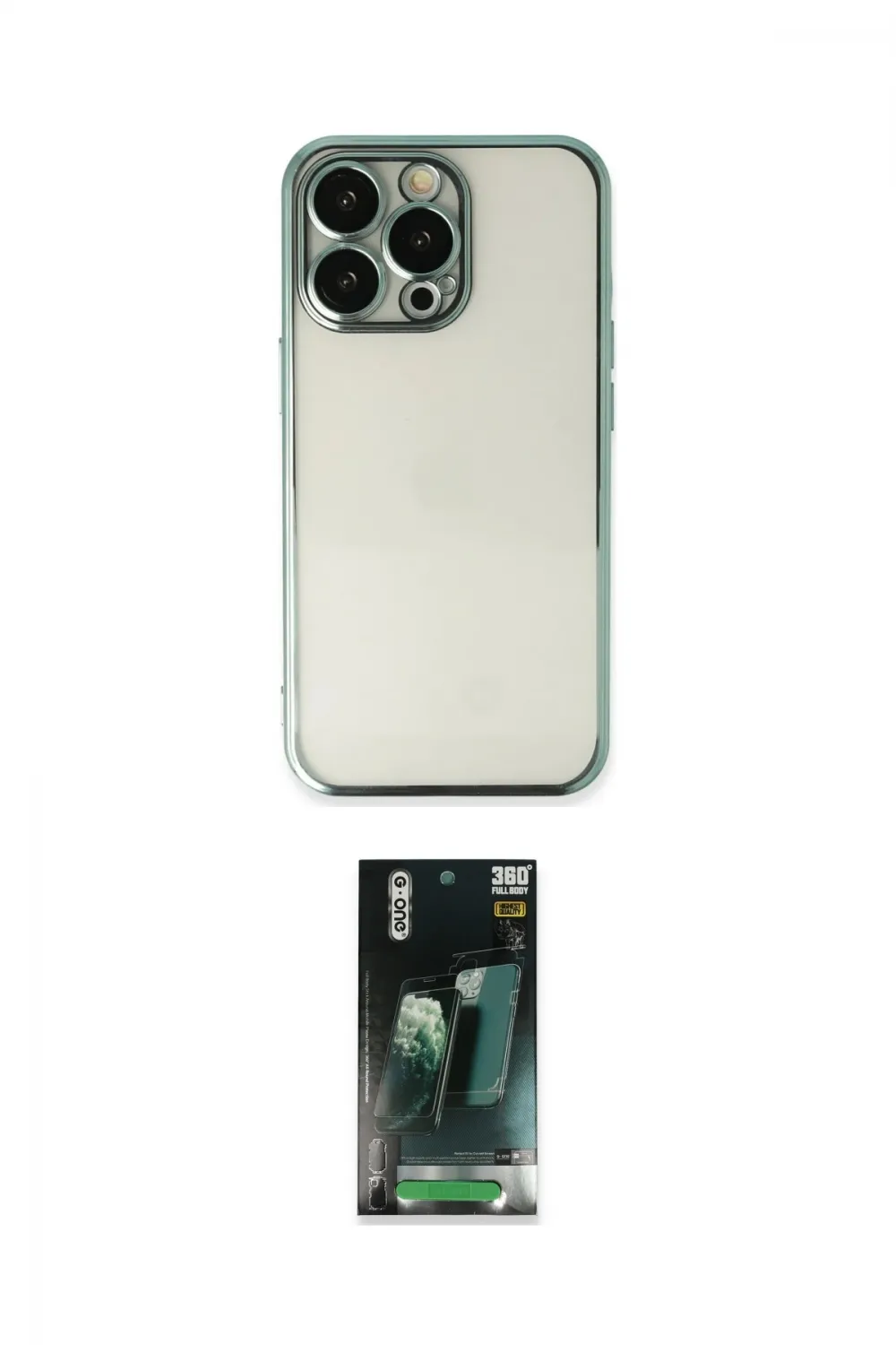 ieg™ iPhone 14 Pro Max Kılıf Vadi Minimal - Şeffaf 360 Full Body Arka Koruyucu
