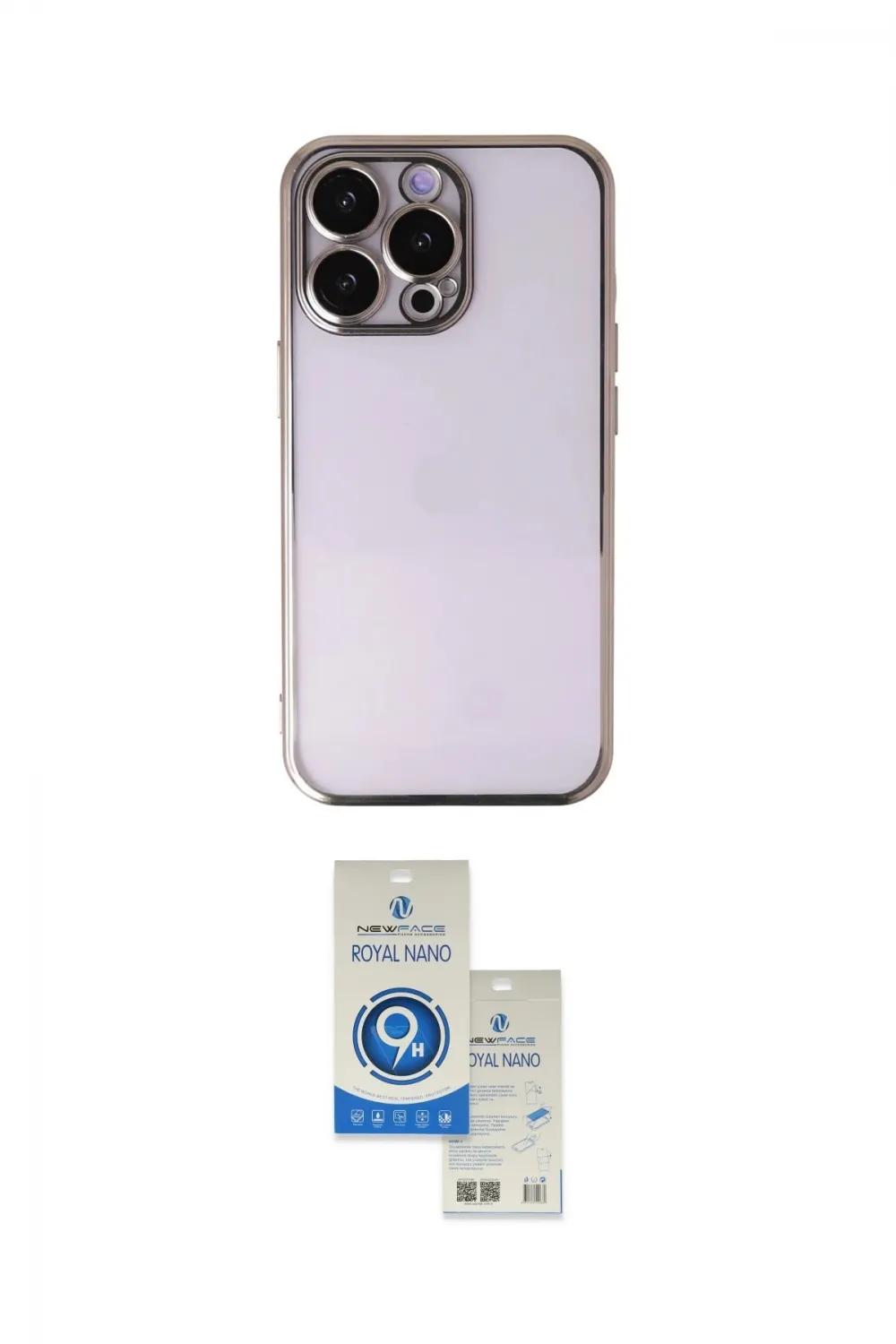 ieg™ iPhone 14 Pro Max Kılıf Vadi Minimal - Şeffaf Royal Nano Ekran Koruyucu