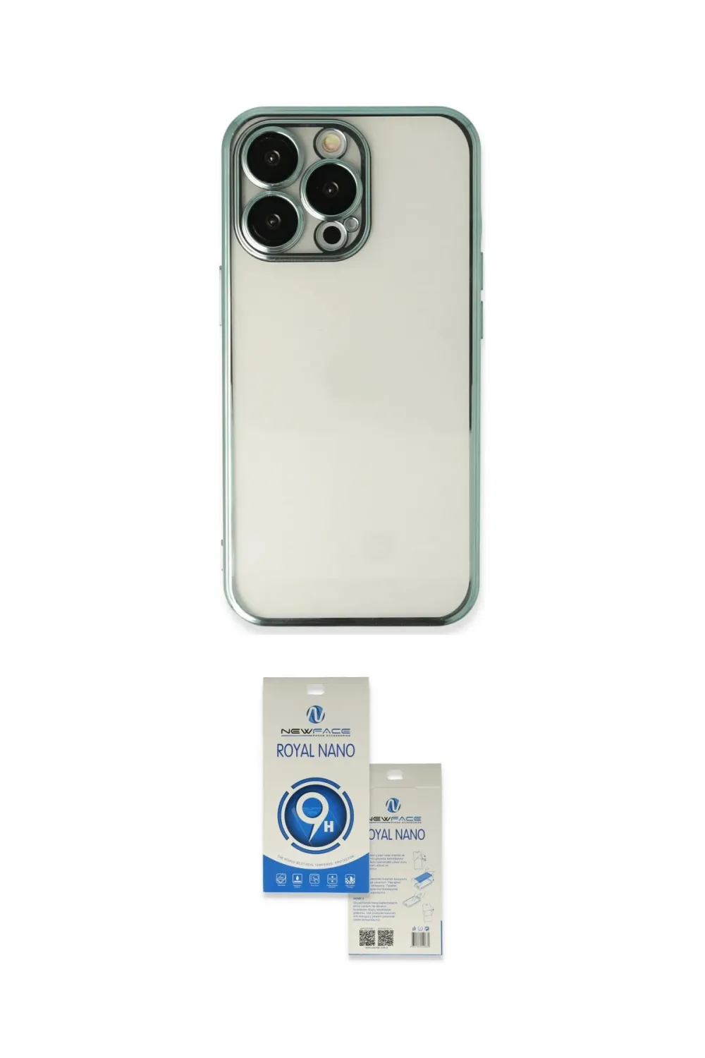 ieg™ iPhone 14 Pro Max Kılıf Vadi Minimal - Şeffaf Royal Nano Ekran Koruyucu
