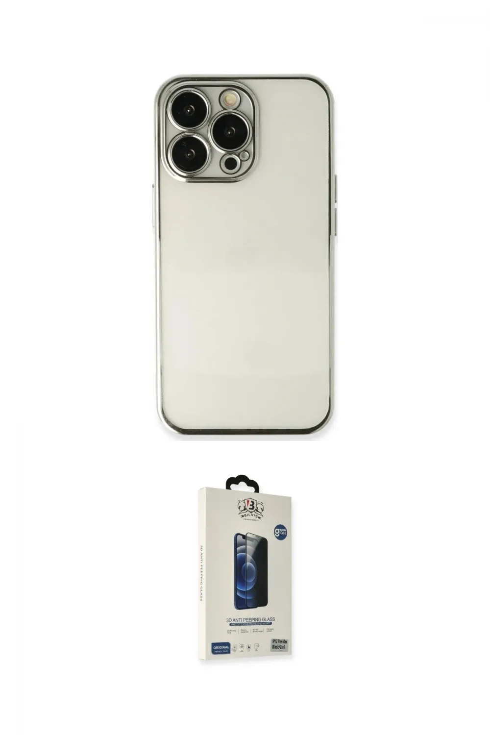 ieg™ iPhone 14 Pro Max Kılıf Vadi Minimal - Siyah Bilvis Hayalet Cam Ekran Koruyucu