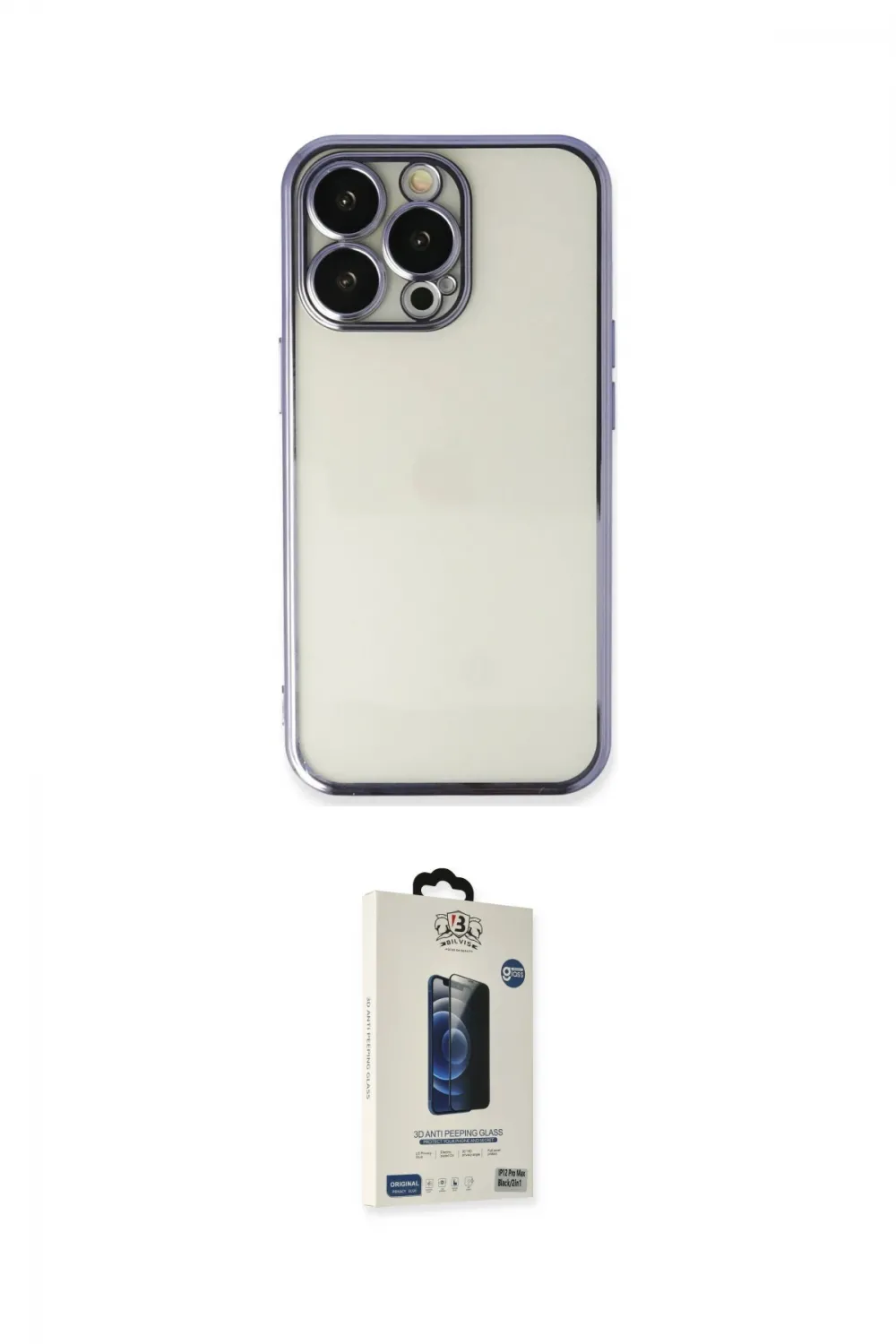 ieg™ iPhone 14 Pro Max Kılıf Vadi Minimal - Siyah Bilvis Hayalet Cam Ekran Koruyucu