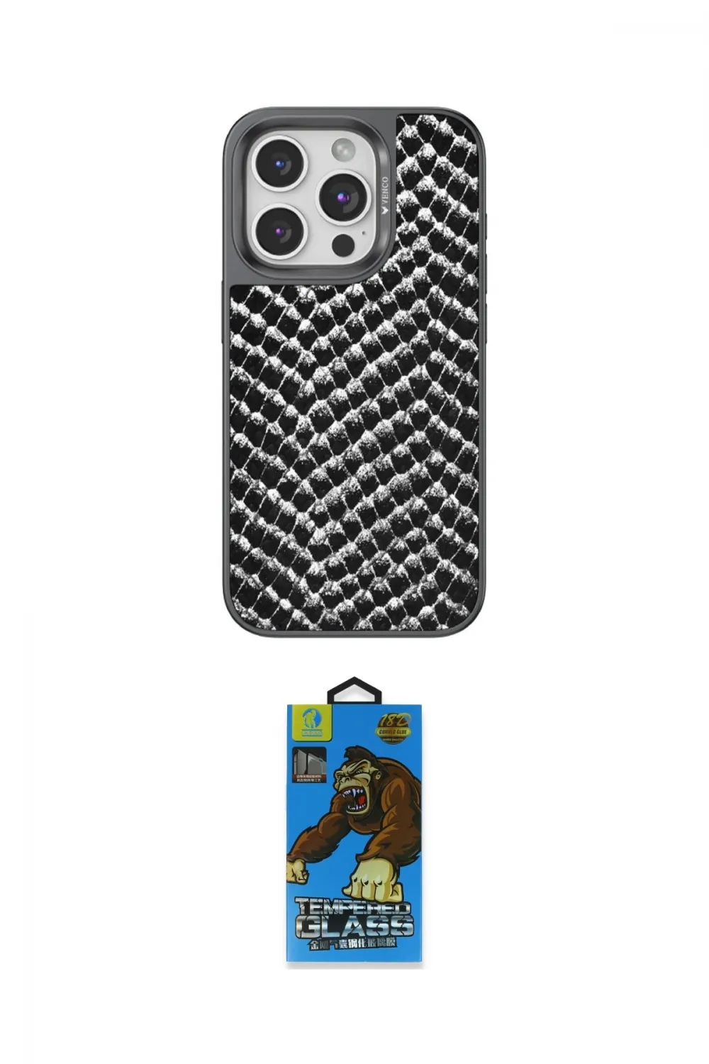 ieg™ iPhone 14 Pro Max Kılıf Vadi Özel Seri - Siyah 18D Cam Ekran Koruyucu