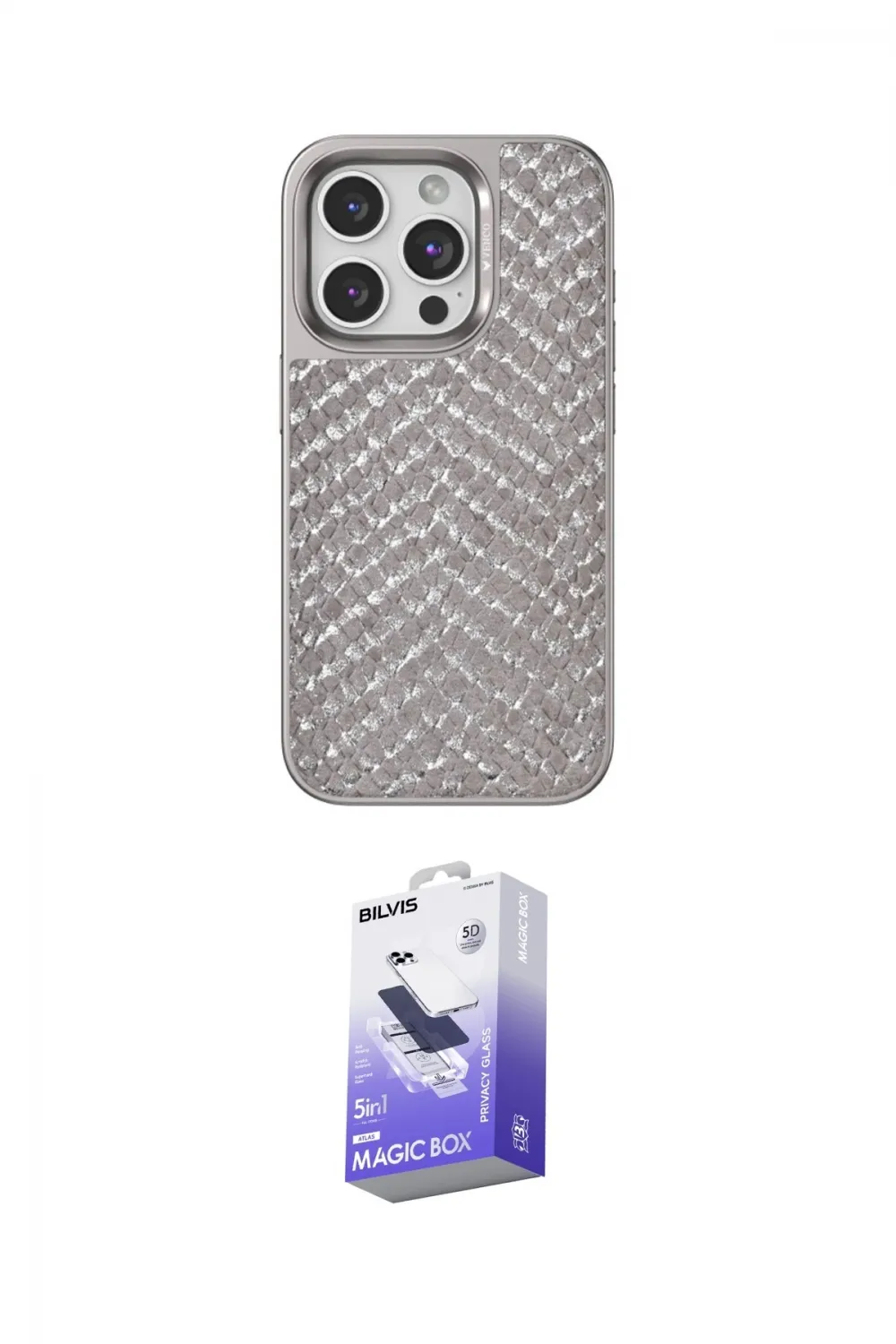 ieg™ iPhone 14 Pro Max Kılıf Vadi Özel Seri - Siyah Bilvis 5in1 5D Magic Hayalet Cam Ekran Koruyucu