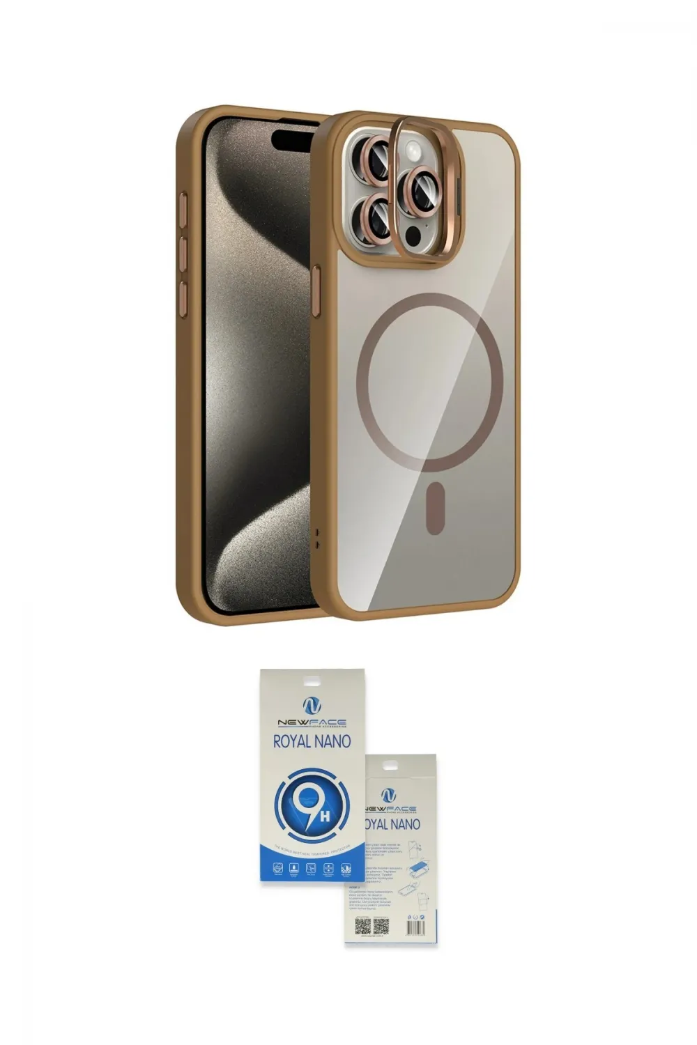 ieg™ iPhone 14 Pro Max Kılıf Yadigar Asil Koleksiyonu - Şeffaf Royal Nano Ekran Koruyucu